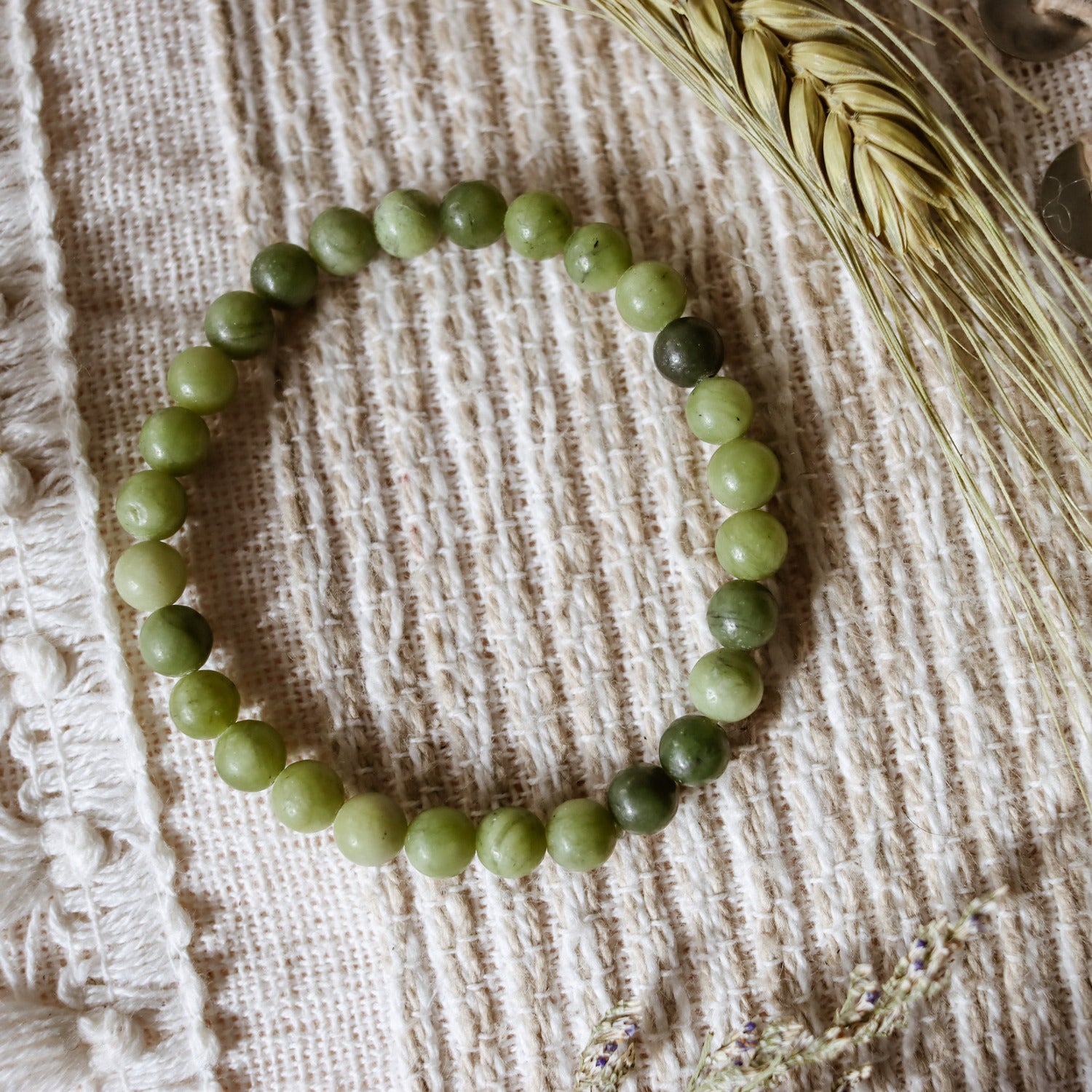 Pulsera de piedra natural de Jade vietnamita de 6mm