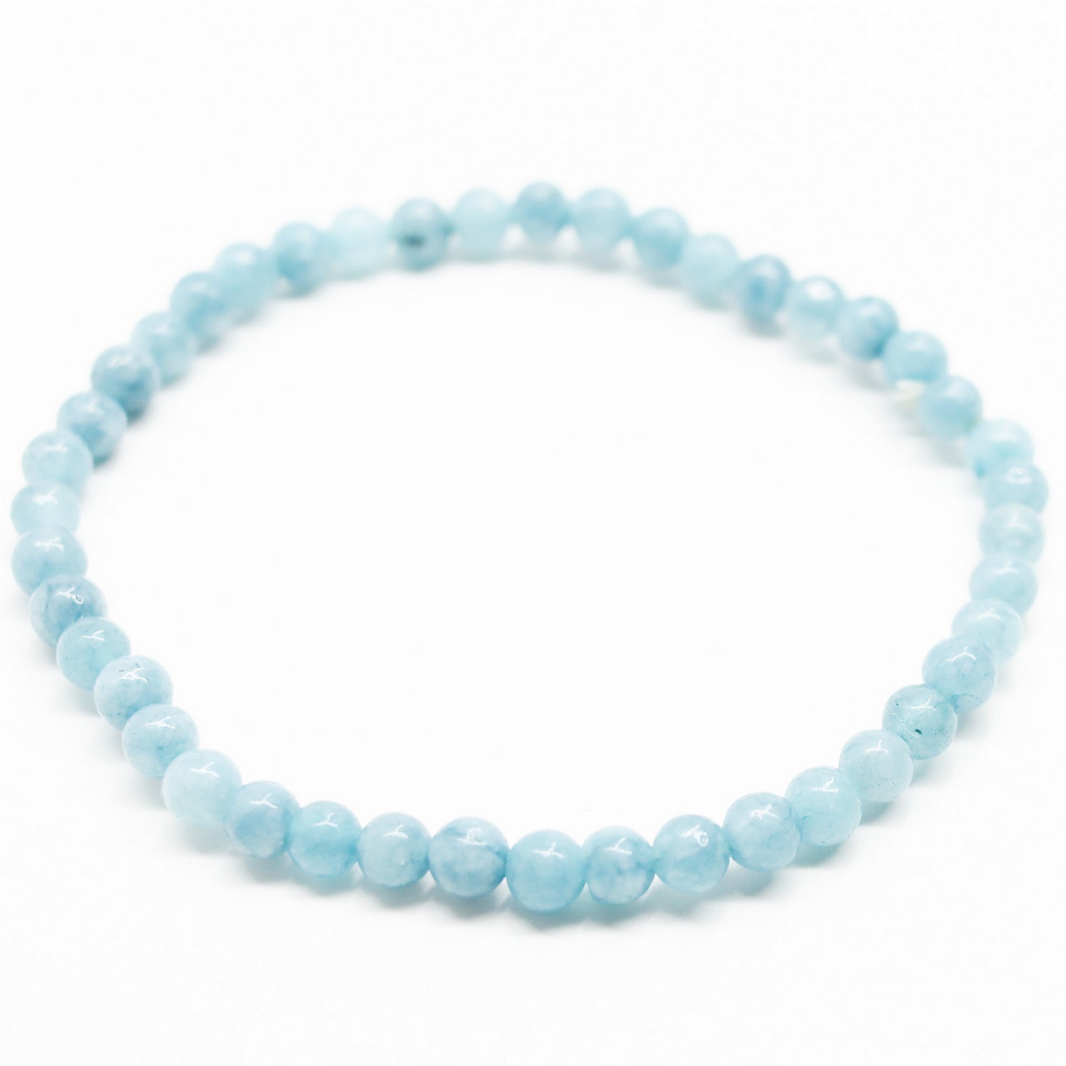 Pulsera de piedra natural de Cuarzo azul de 4mm