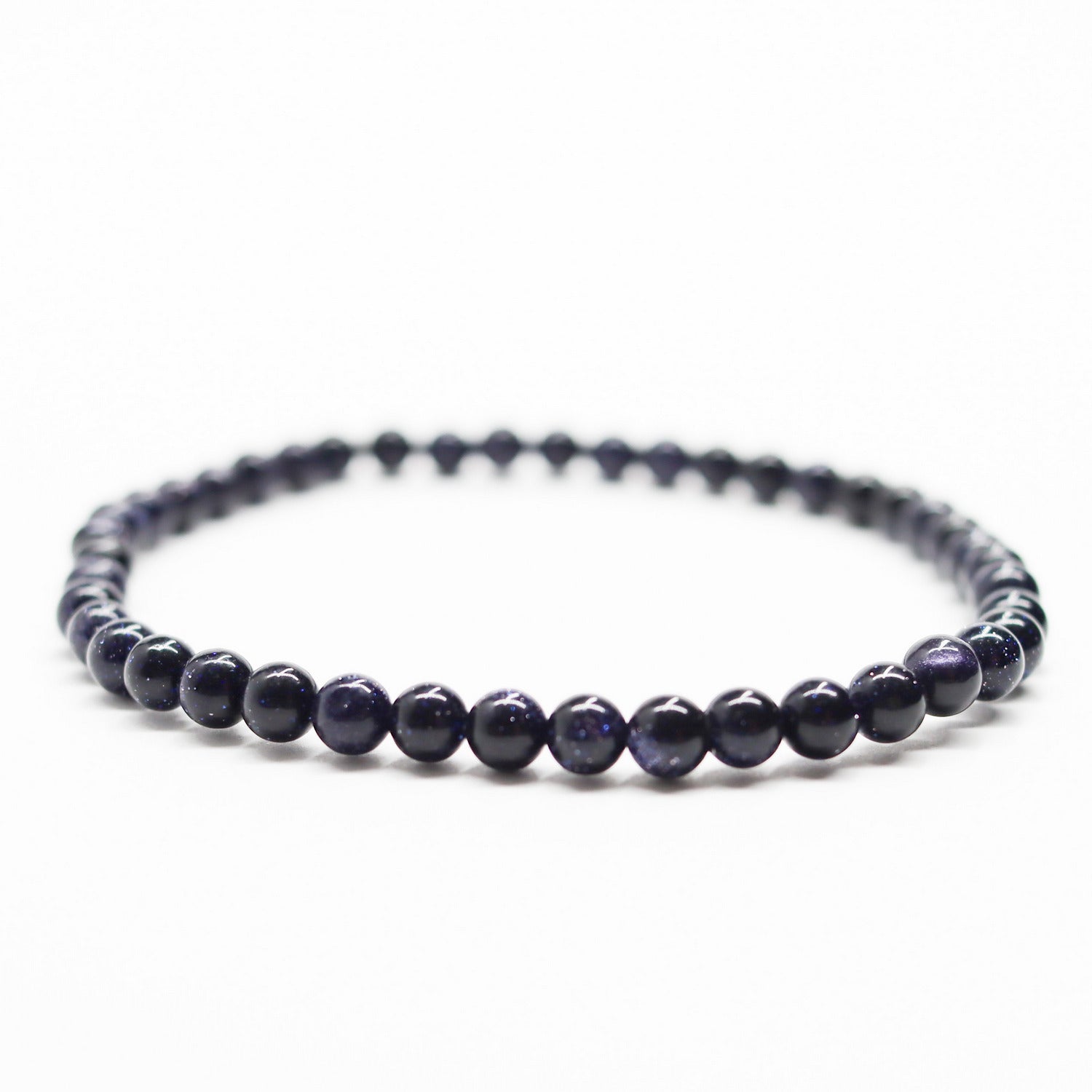 Pulsera de piedra natural de Venturina azul de 4mm