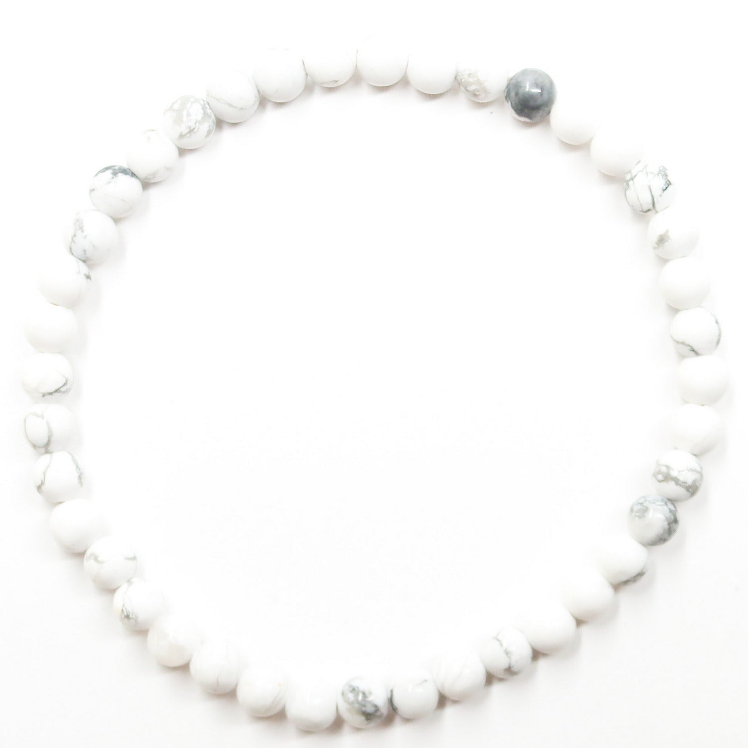 Pulsera de piedra natural de Howlite de 4mm