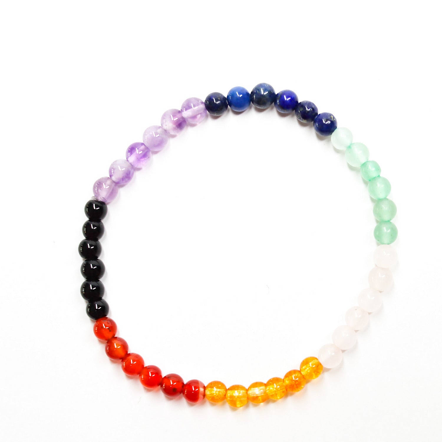 Pulsera de piedra natural de 7 chakras de 4mm