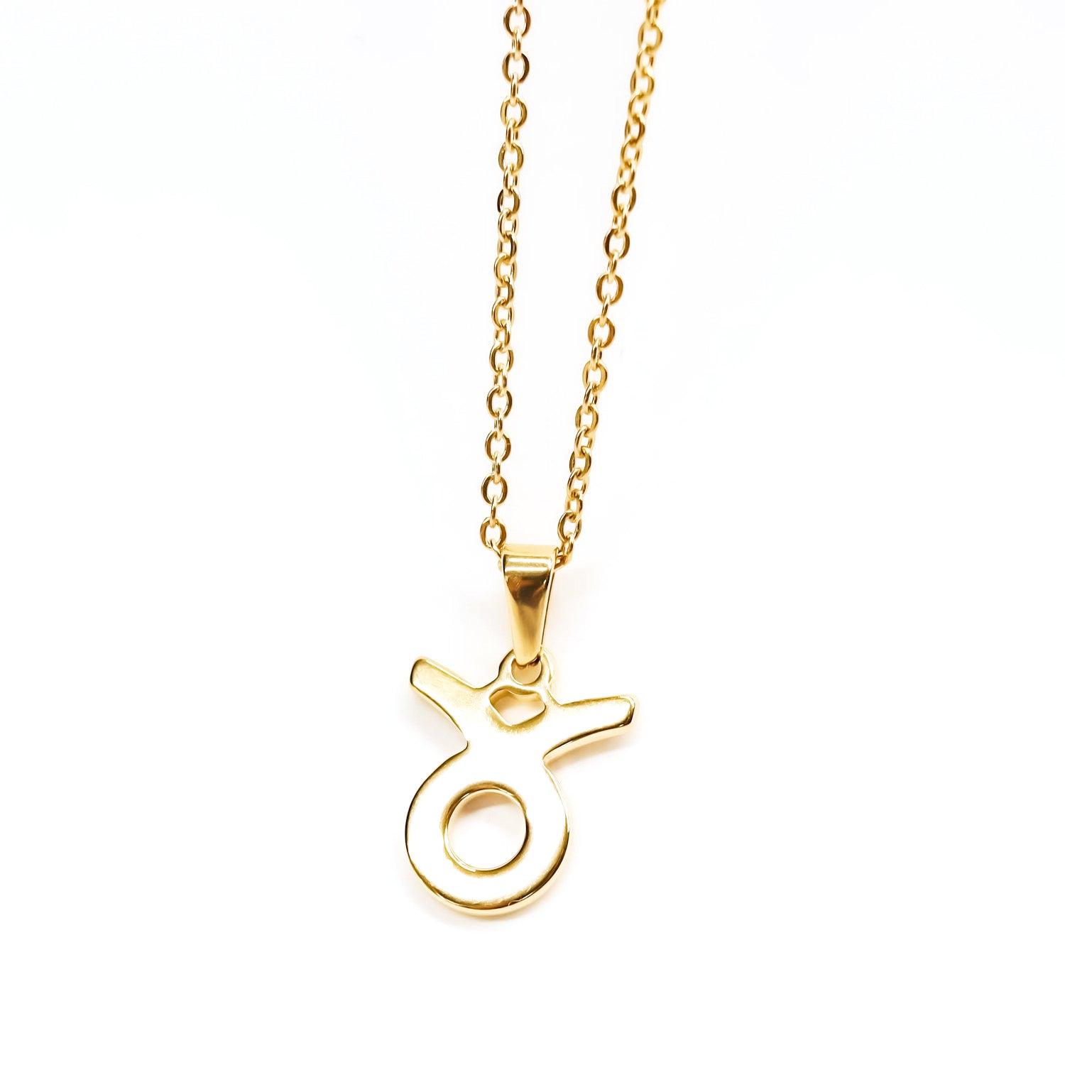 Colgante de acero inoxidable dorado con forma del signo del zodiaco Tauro de 20mm