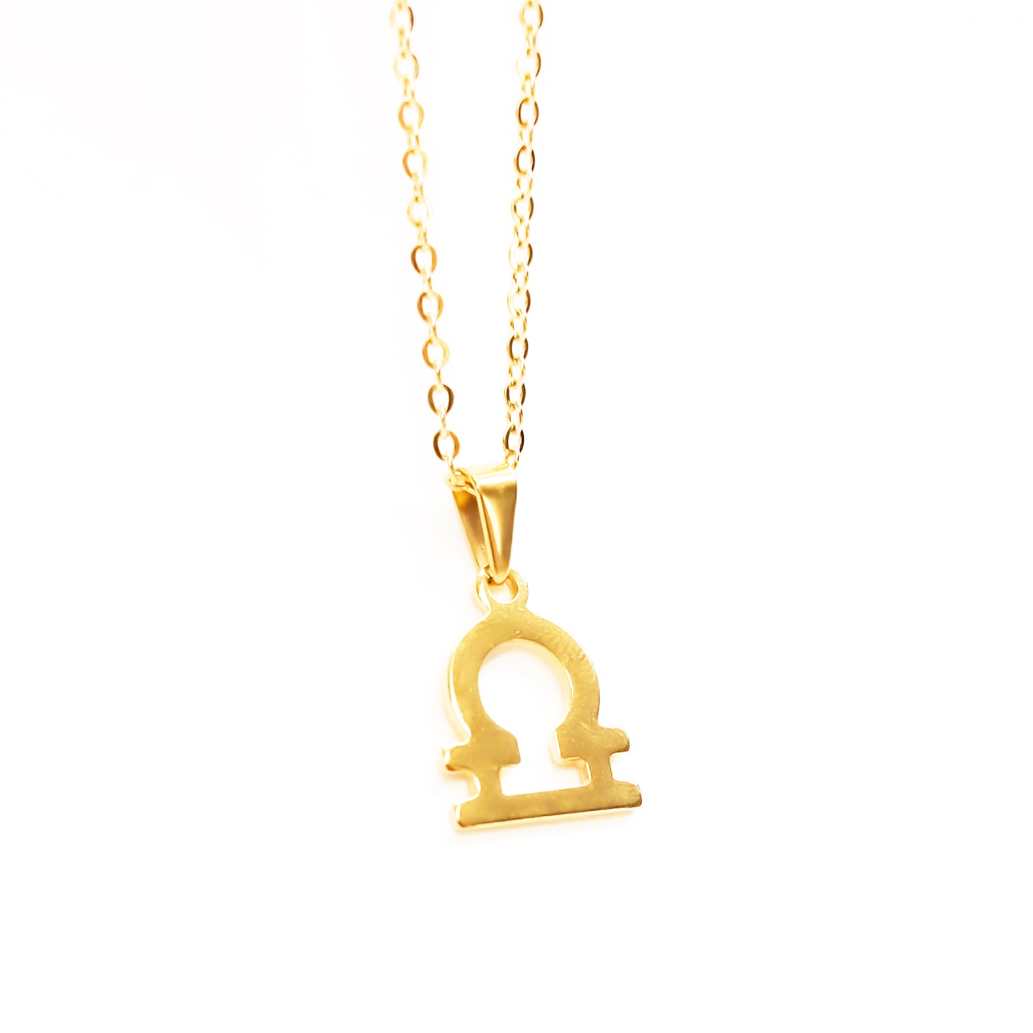 Colgante de acero inoxidable dorado con forma del signo del zodiaco Libra de 20mm