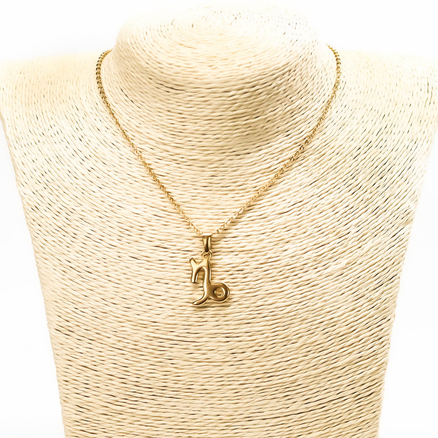 Colgante de acero inoxidable dorado con forma del signo del zodiaco Capricornio de 20mm