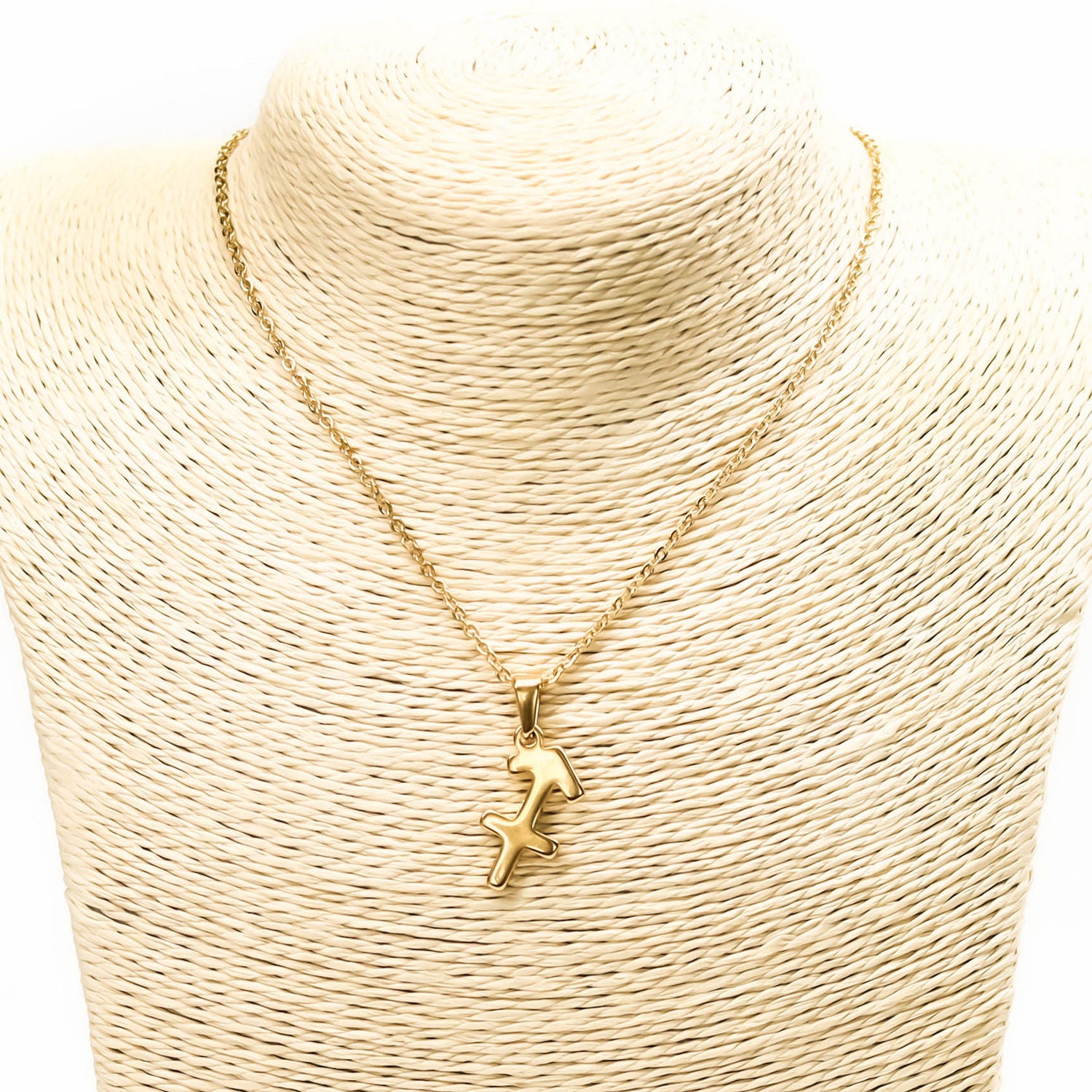 Colgante de acero inoxidable dorado con forma del signo del zodiaco Sagitario de 20mm