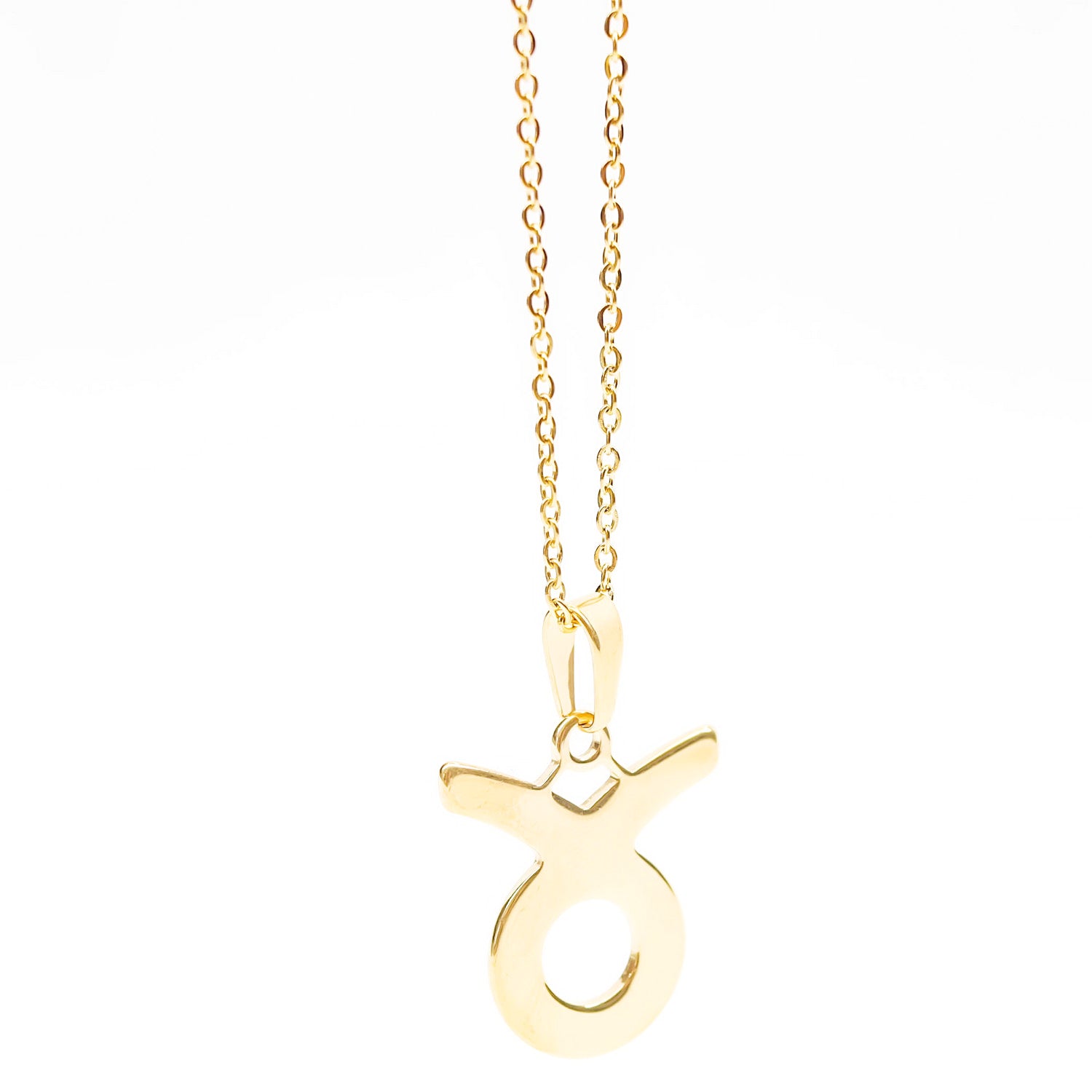 Colgante de acero inoxidable dorado con forma del signo del zodiaco Tauro de 28mm