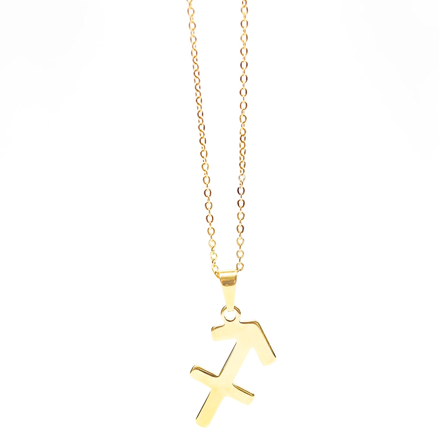 Colgante de acero inoxidable dorado con forma del signo del zodiaco Sagitario de 28mm