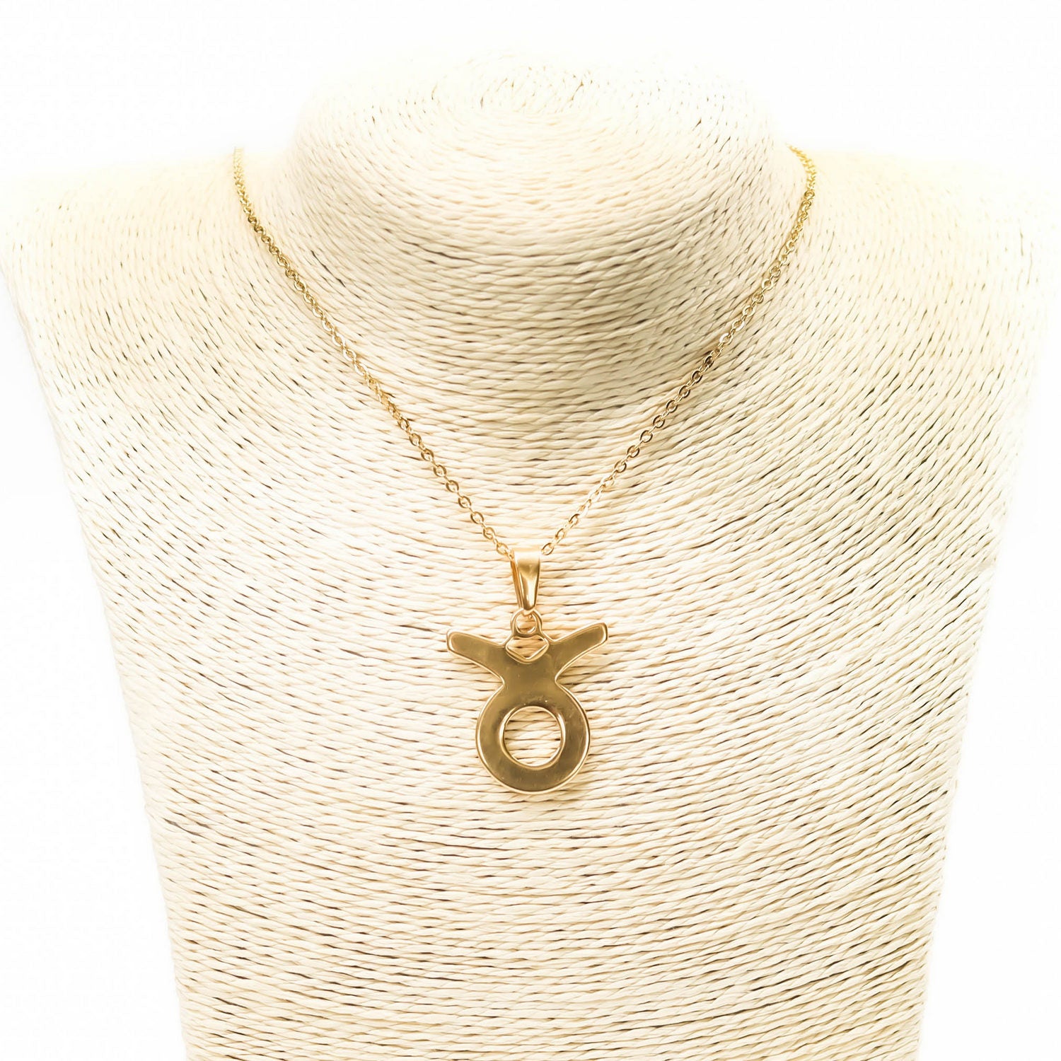 Colgante de acero inoxidable dorado con forma del signo del zodiaco Tauro de 28mm