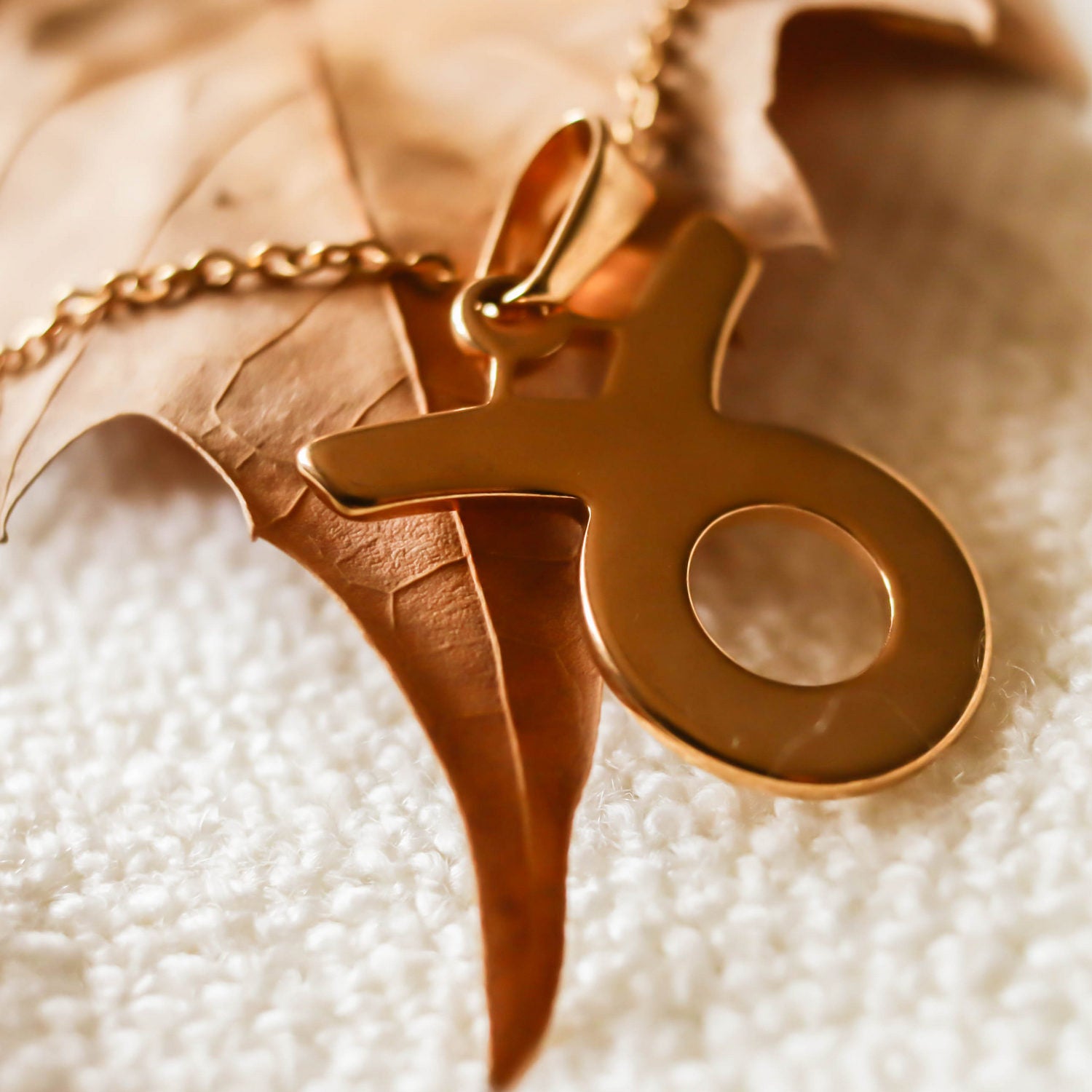 Colgante de acero inoxidable dorado con forma del signo del zodiaco Tauro de 28mm