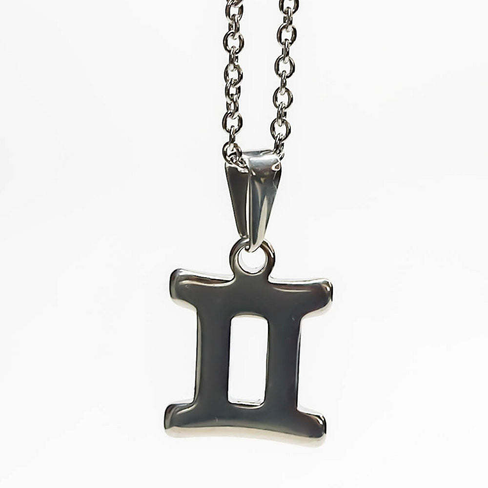 Colgante de acero inoxidable con forma del Signo del zodiaco Géminis de 20mm
