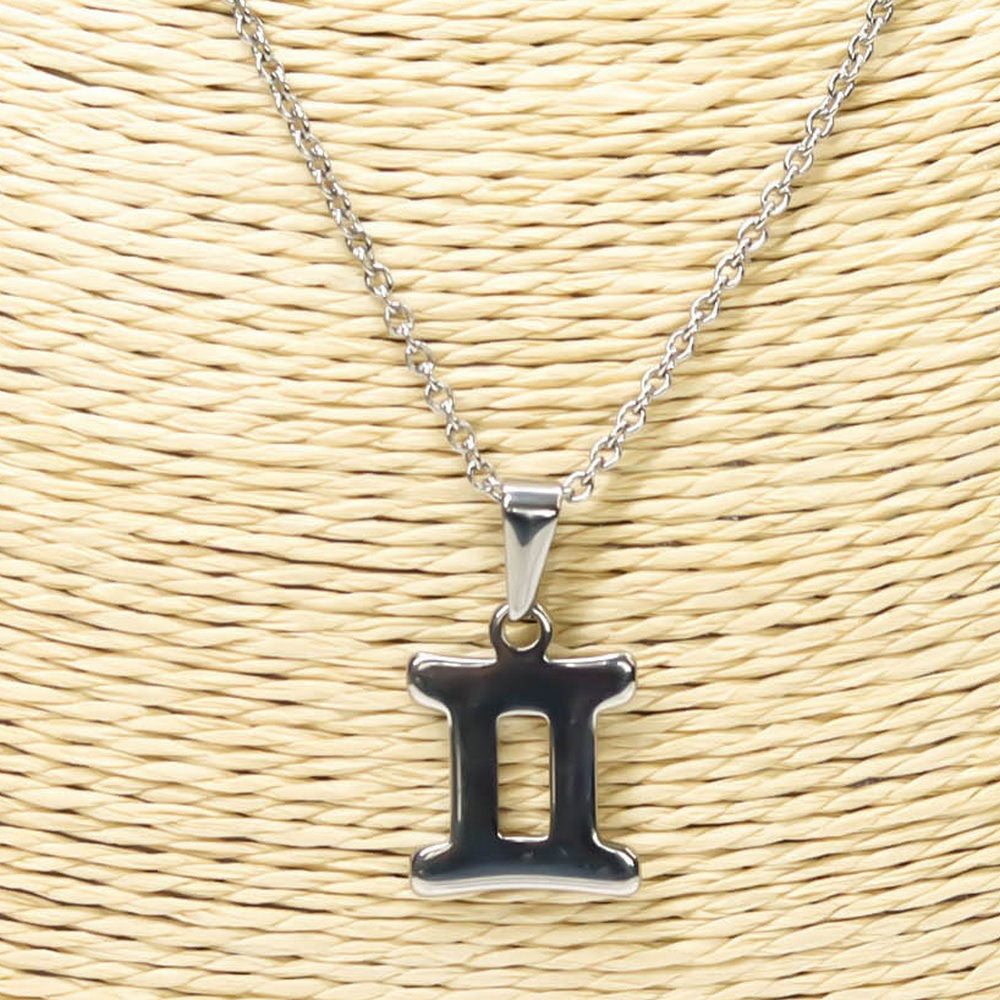 Colgante de acero inoxidable con forma del Signo del zodiaco Géminis de 20mm