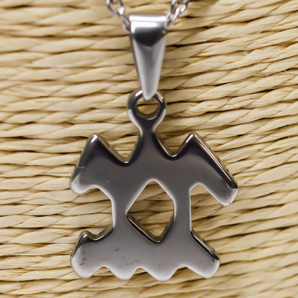 Colgante de acero inoxidable con forma del Signo del zodiaco Acuario de 20mm
