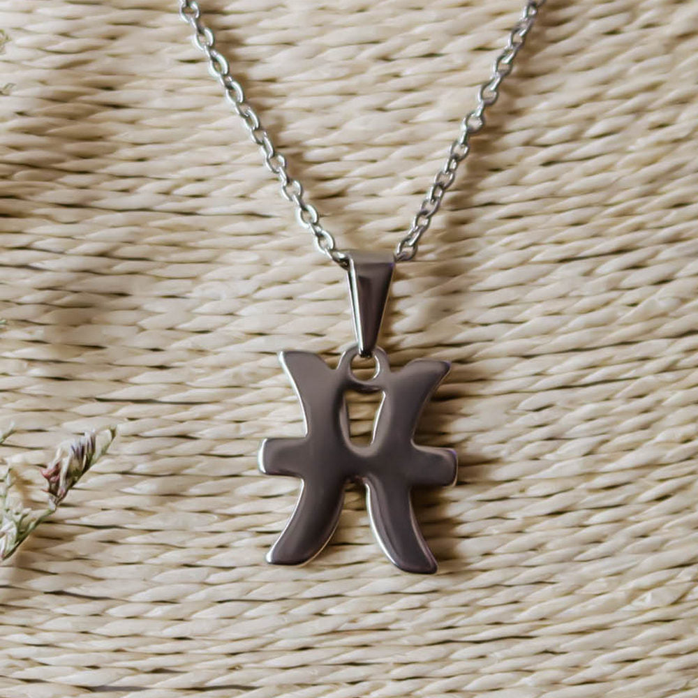 Colgante de acero inoxidable con forma del Signo del zodiaco Piscis de 20mm