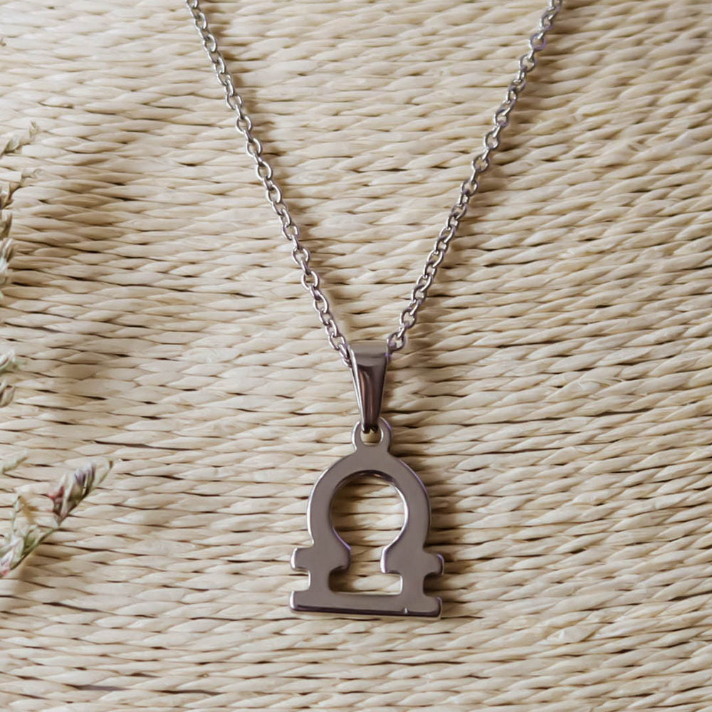 Colgante de acero inoxidable con forma del Signo del zodiaco Libra de 20mm