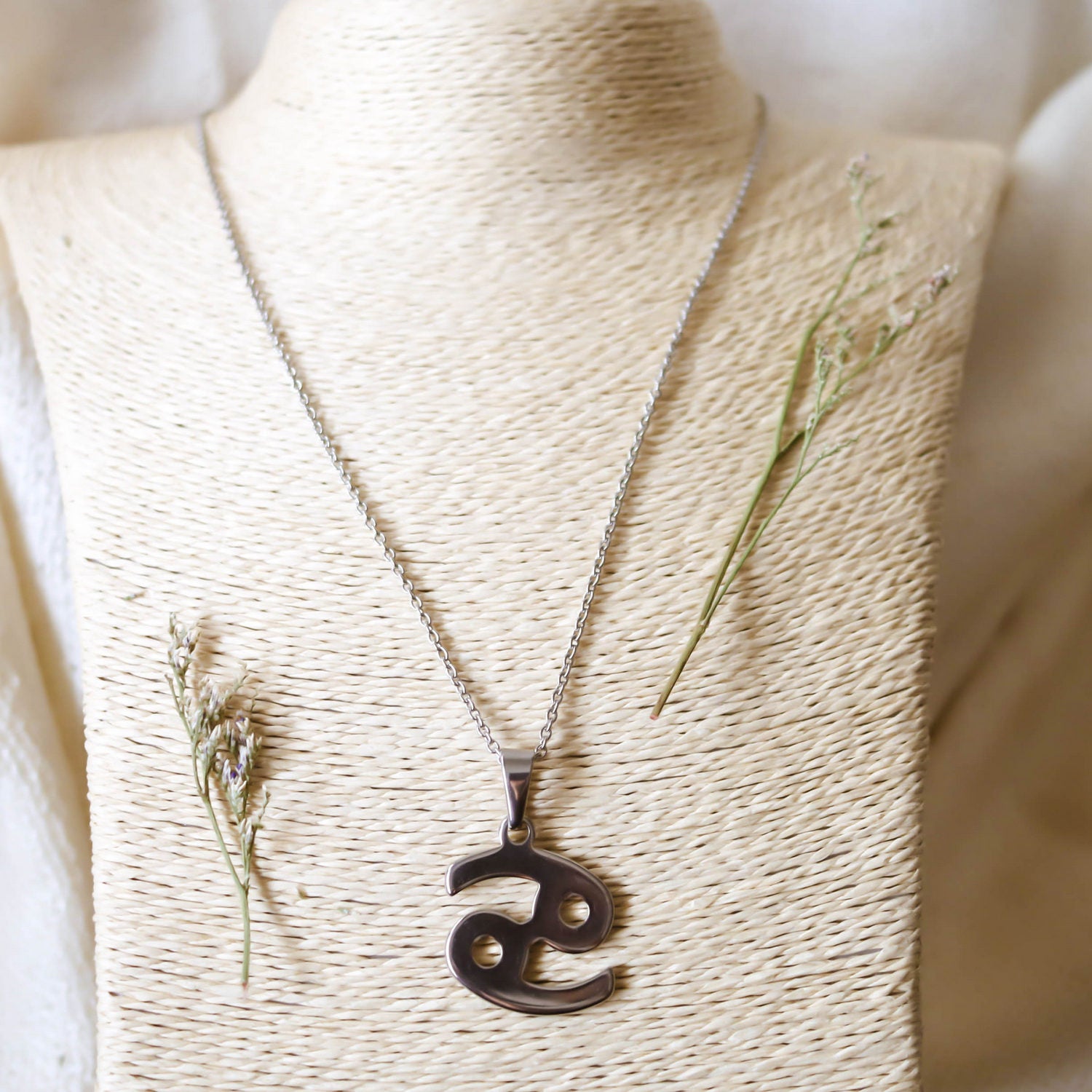 Colgante de acero inoxidable con forma del Signo del zodiaco Cáncer de 28mm
