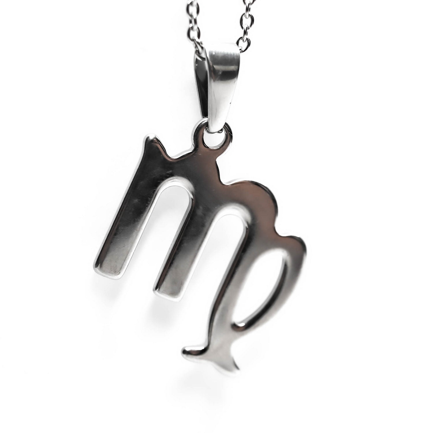 Colgante de acero inoxidable con forma del Signo del zodiaco Virgo de 28mm