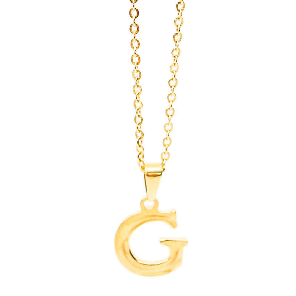 Colgante de acero inoxidable dorado con forma de letra G de 20mm