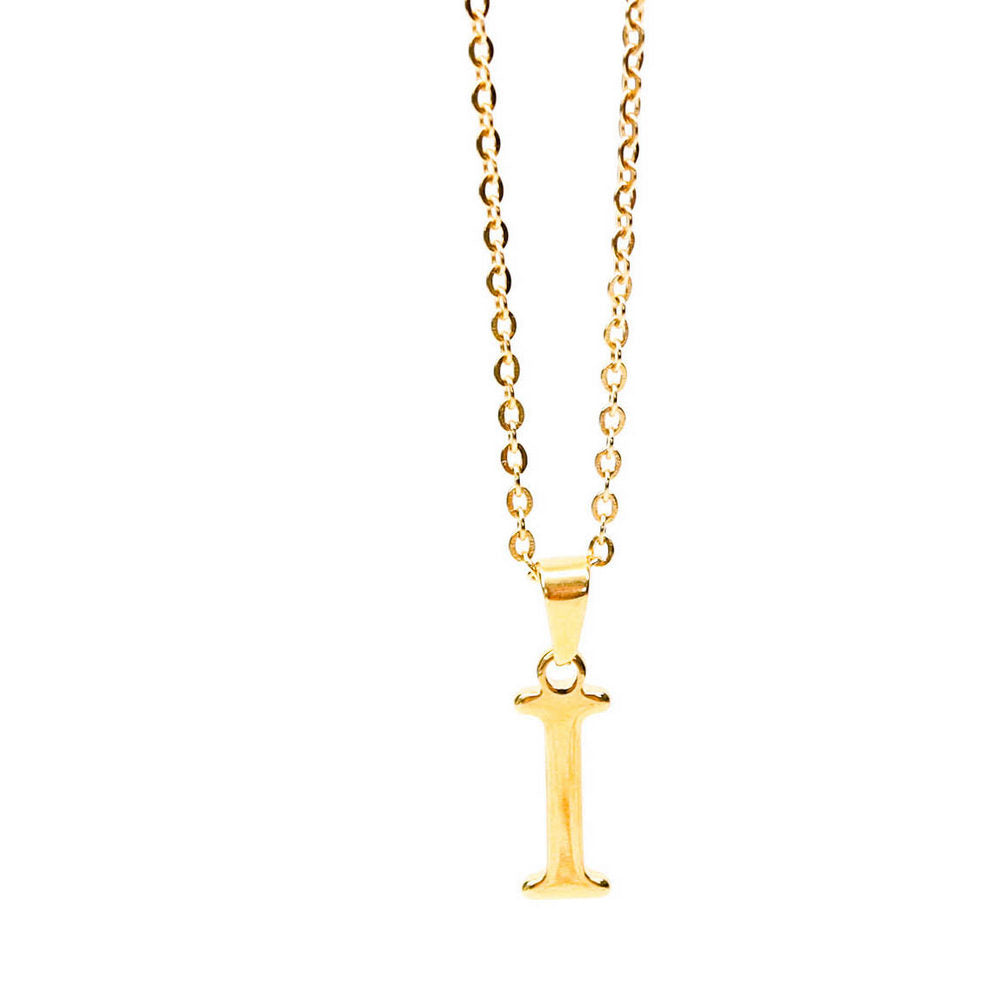 Colgante de acero inoxidable dorado con forma de letra I de 20mm