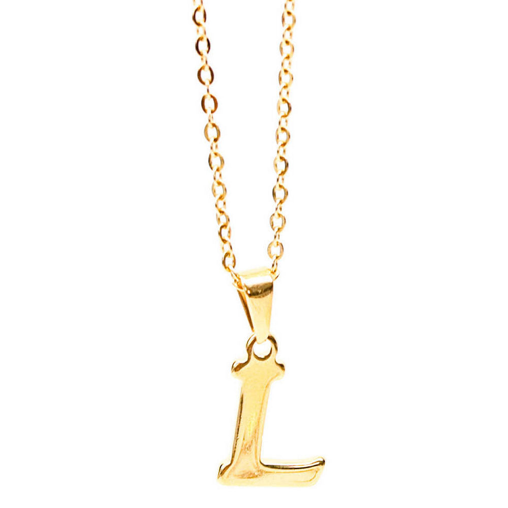Colgante de acero inoxidable dorado con forma de letra L de 20mm