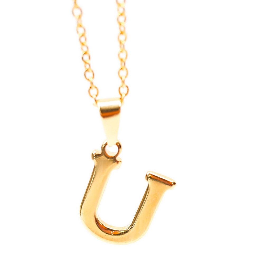 Colgante de acero inoxidable dorado con forma de letra U de 20mm
