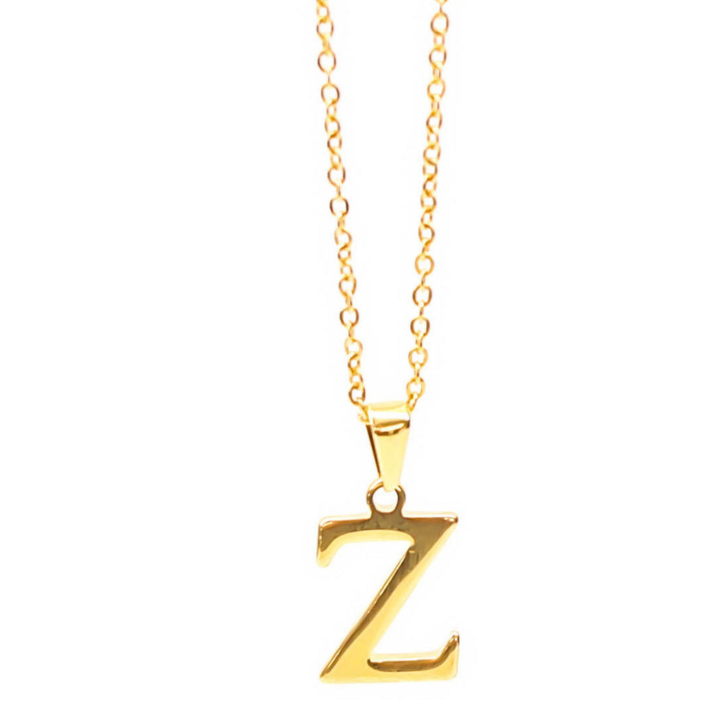 Colgante de acero inoxidable dorado con forma de letra Z de 20mm