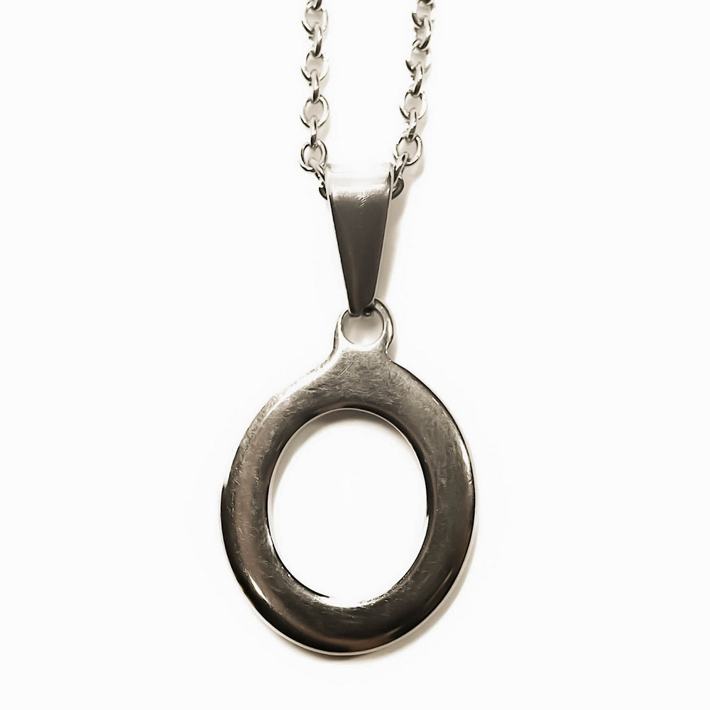 Colgante de acero inoxidable con forma de letra O de 20mm