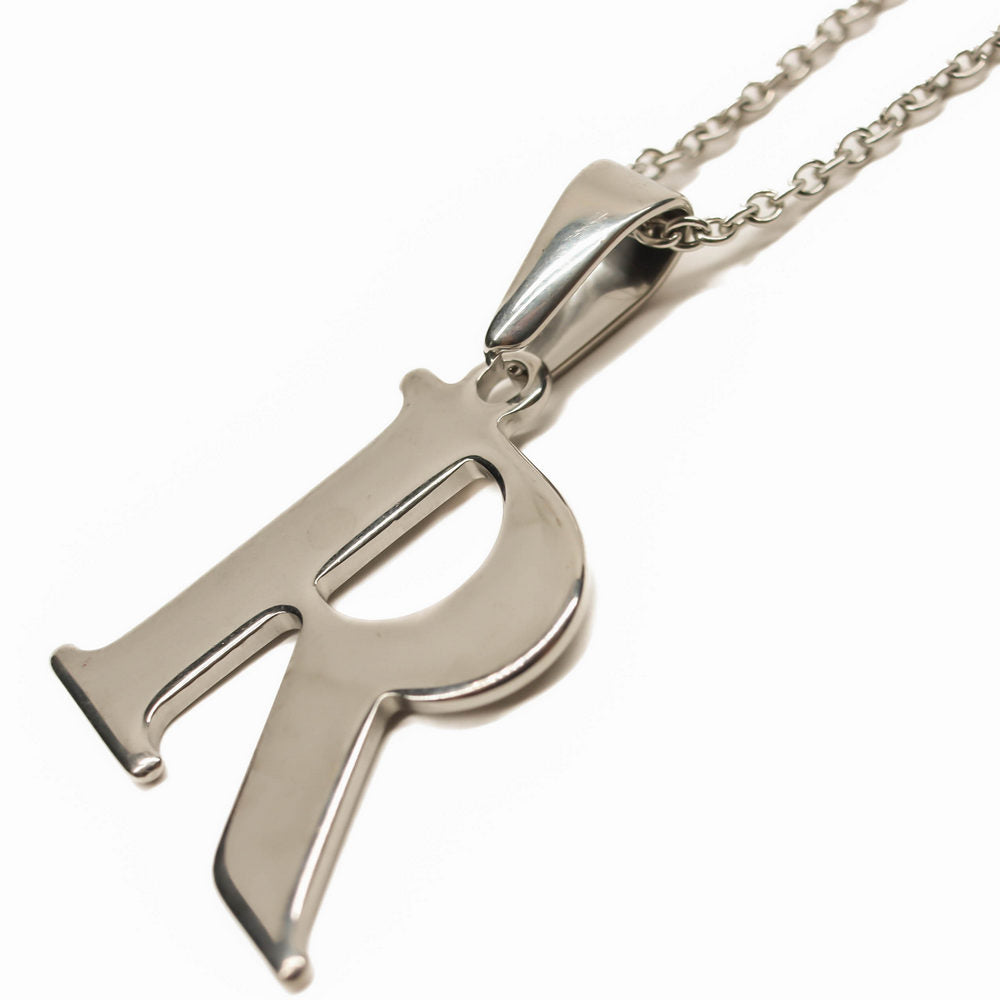 Colgante de acero inoxidable con forma de letra R de 28mm
