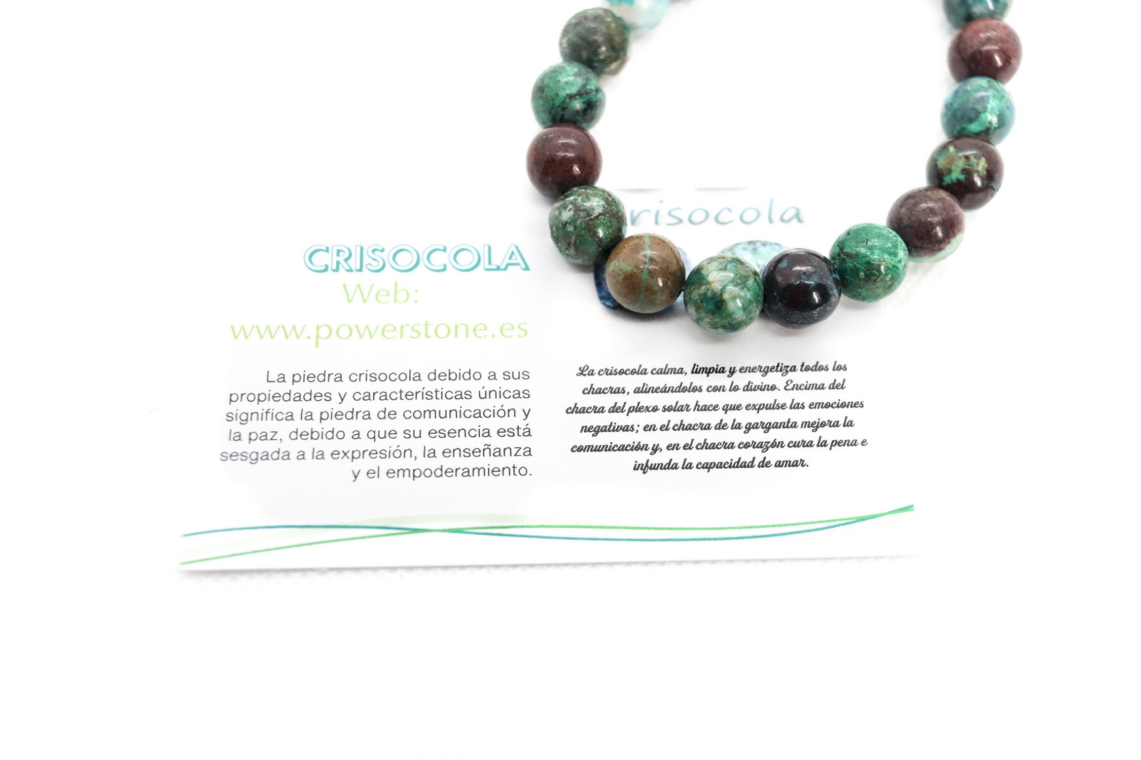 Pulsera elástica de piedra natural de Crisocola de 4-5mm