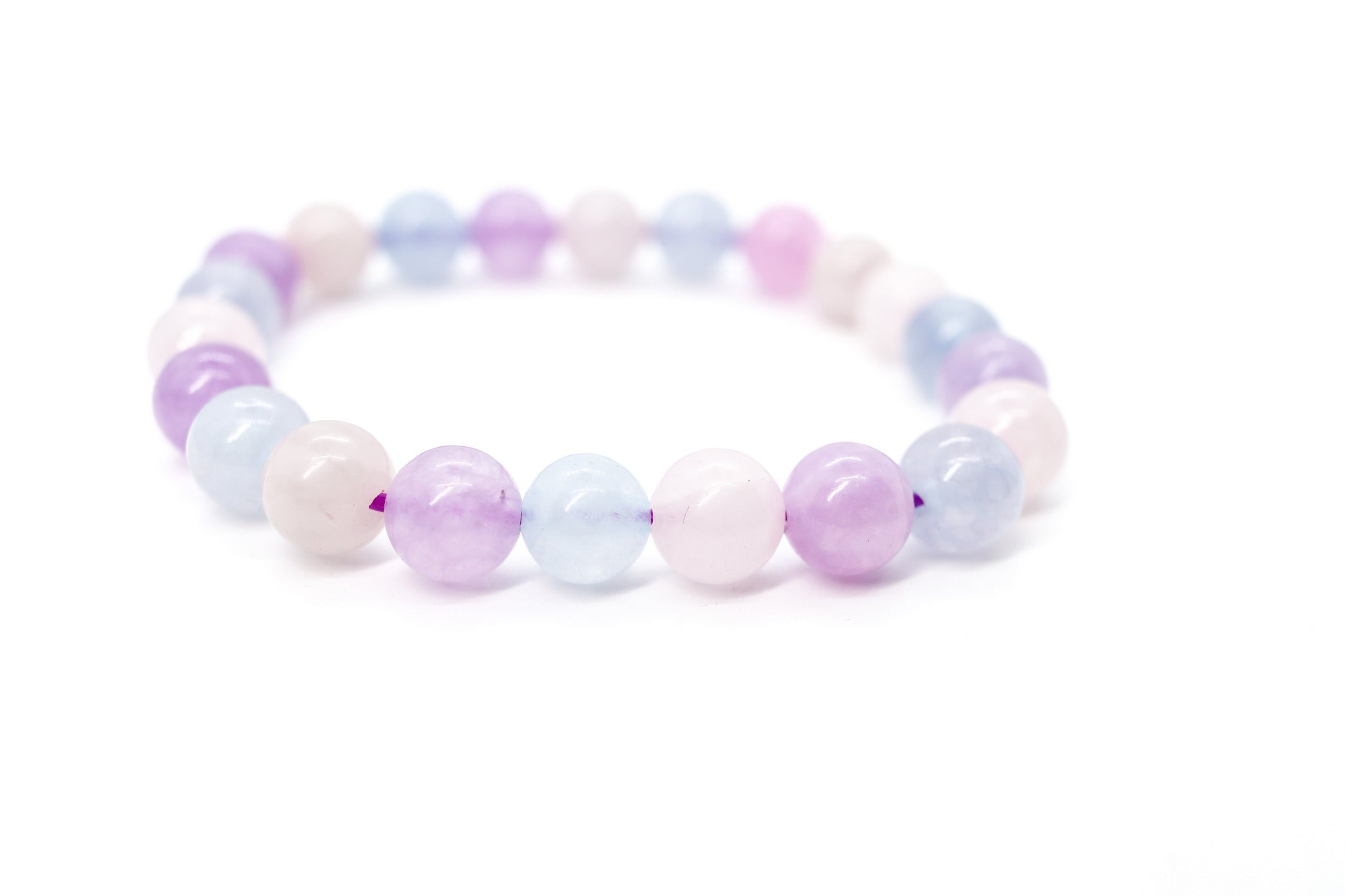 Pulsera elásica de piedra natural de Lavanda Sueño de 8mm