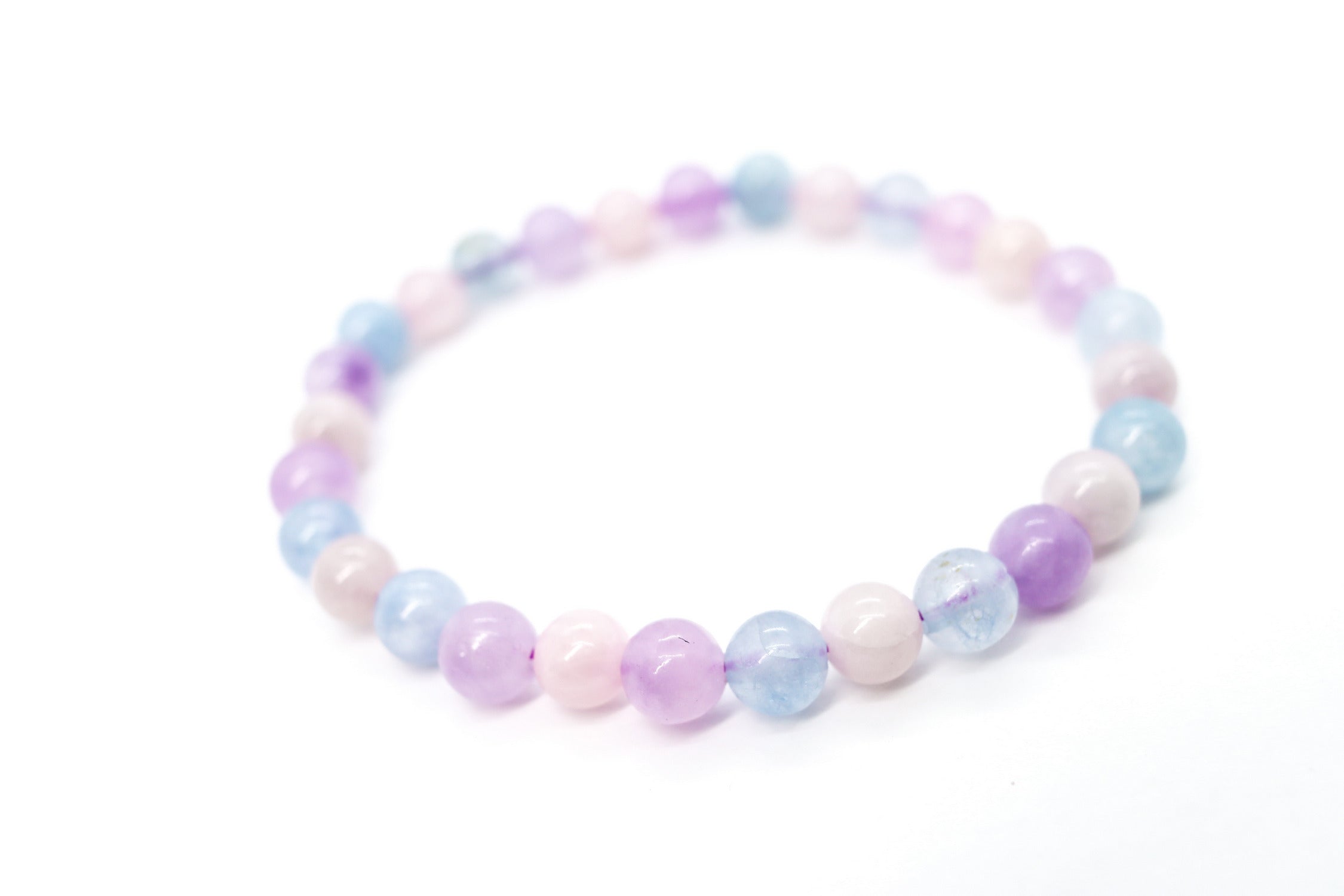Pulsera elástica de piedra natural de Lavanda Sueño de 6mm
