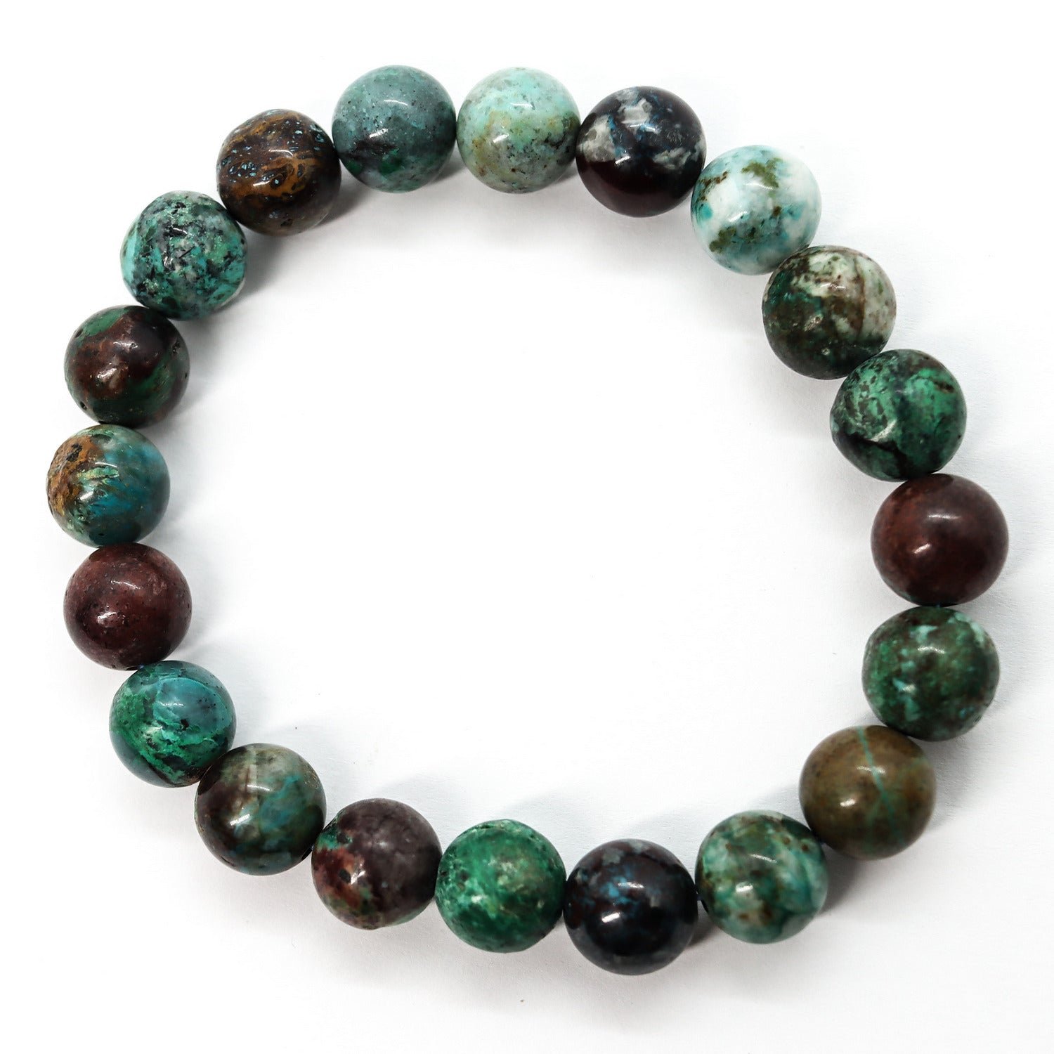 Pulsera elástica de piedra natural de Crisocola de 4-5mm