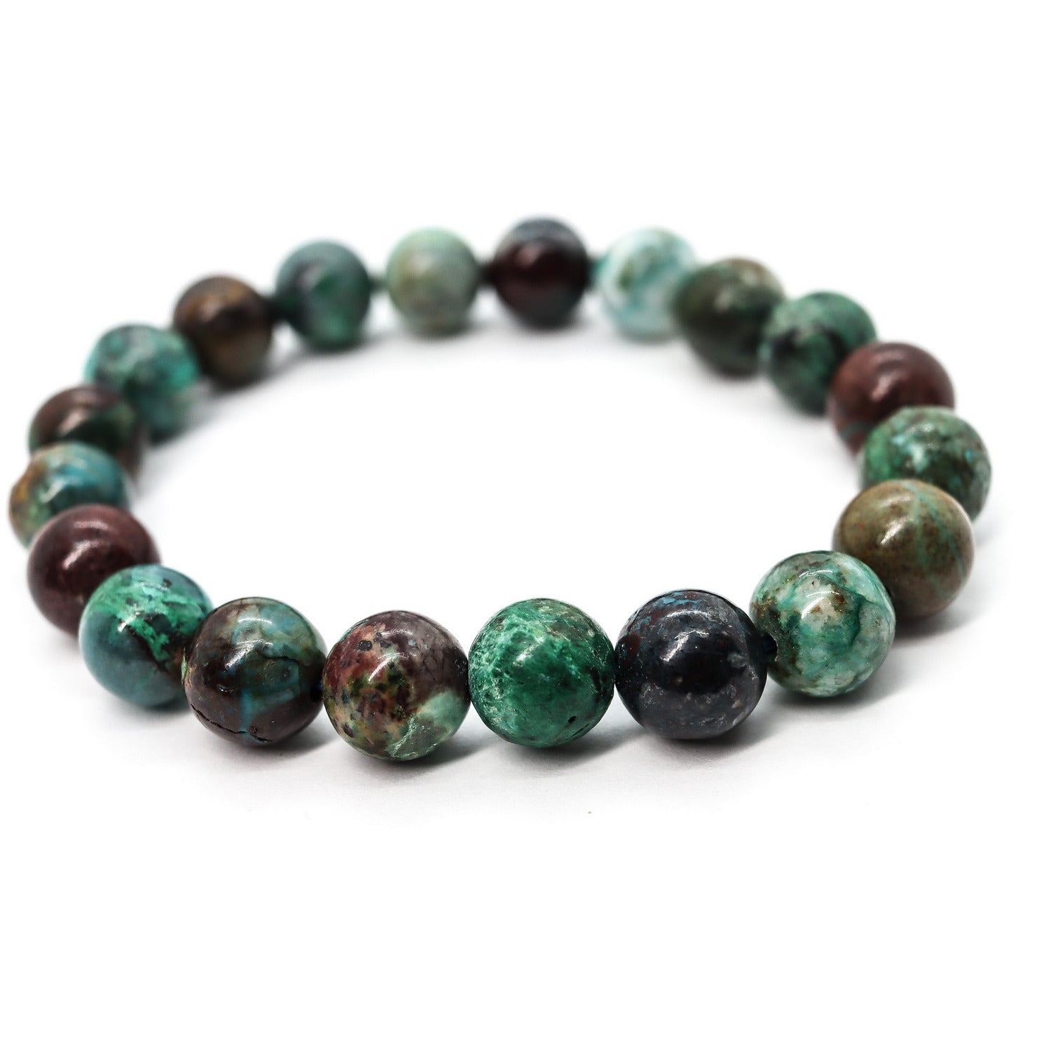 Pulsera elástica de piedra natural de Crisocola de 4-5mm