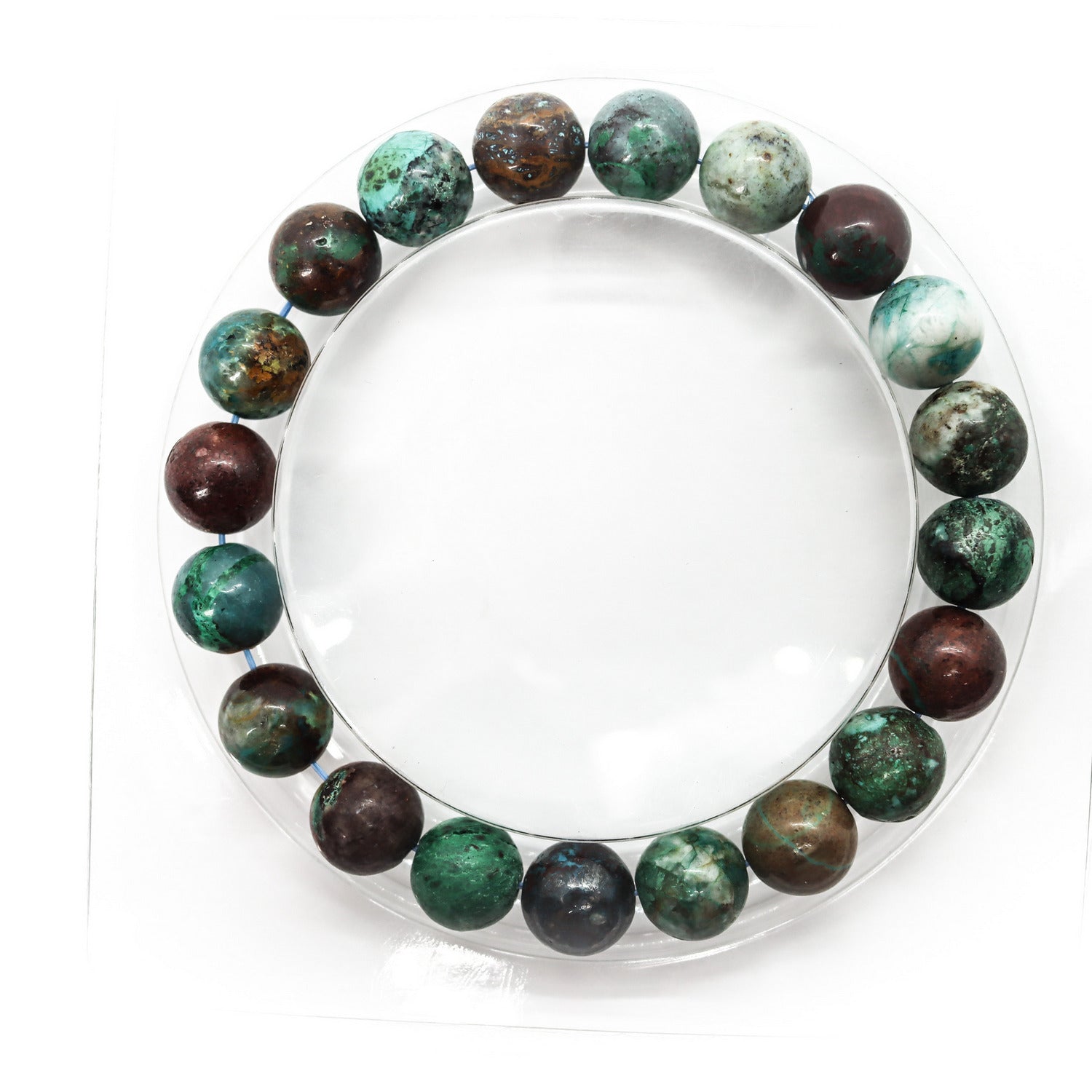Pulsera elástica de piedra natural de Crisocola de 4-5mm