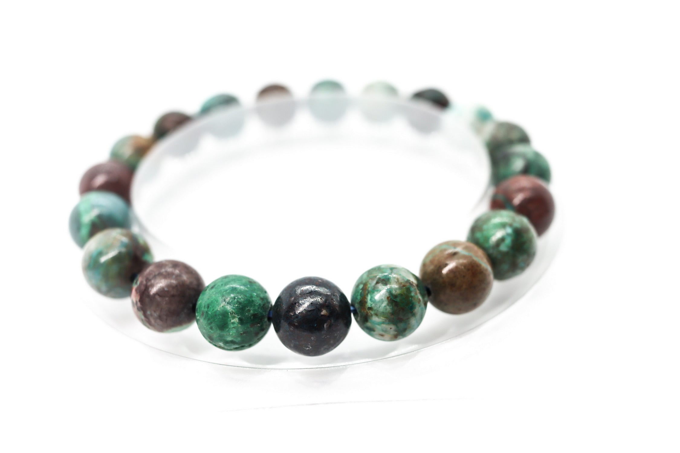 Pulsera elástica de piedra natural de Crisocola de 4-5mm