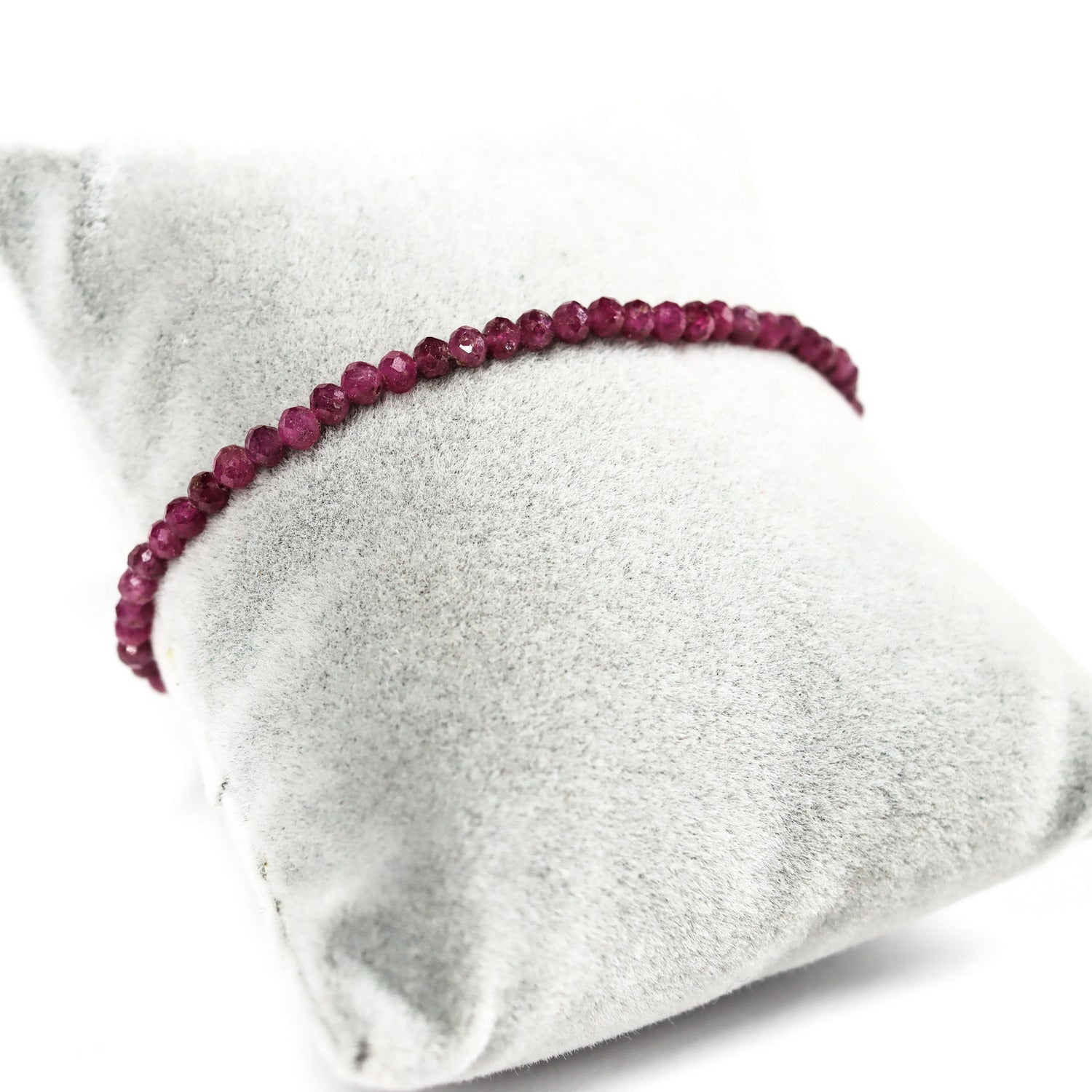 Pulsera elástica de Rubí facetado de 4mm