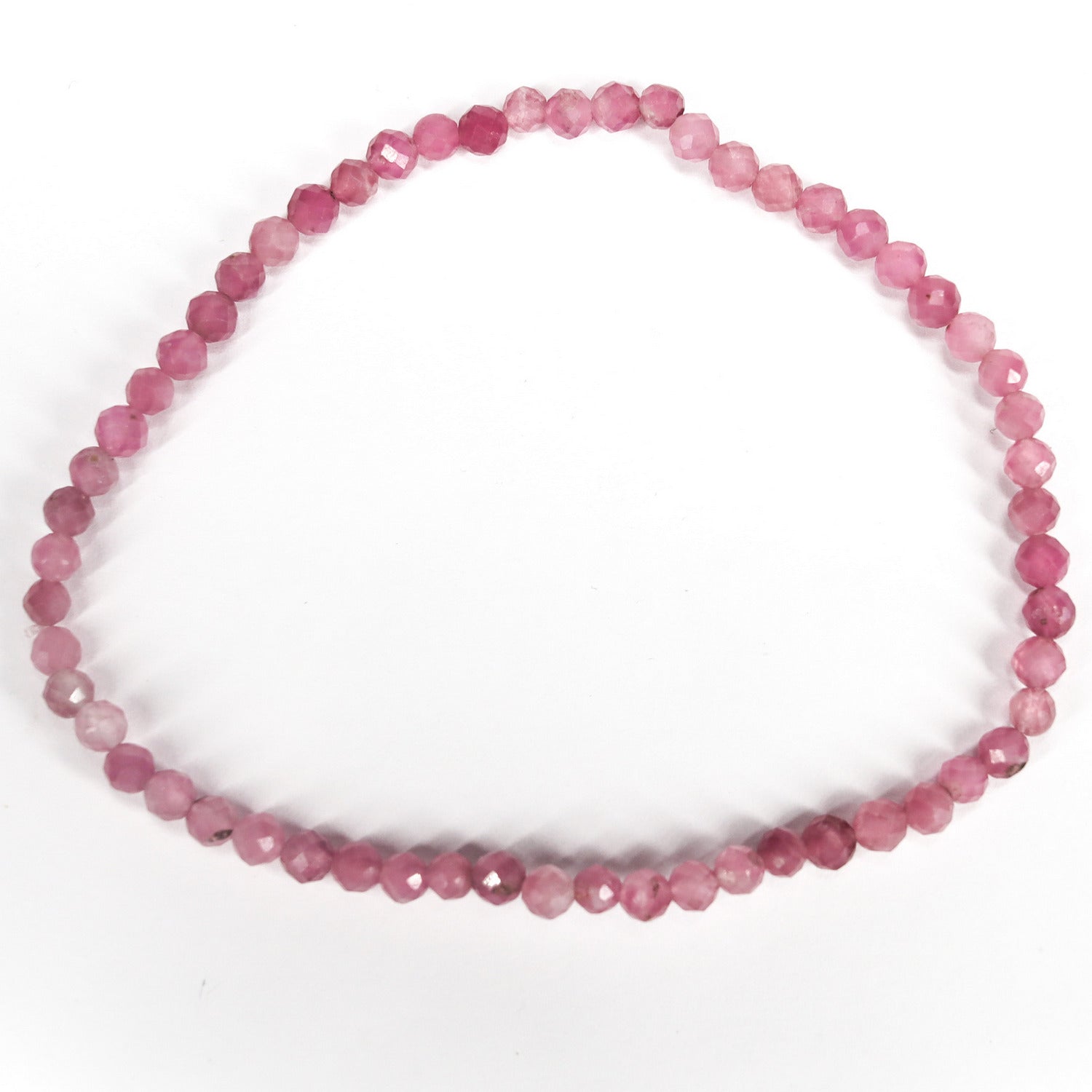 Pulsera elástica de Rubí facetado de 3mm