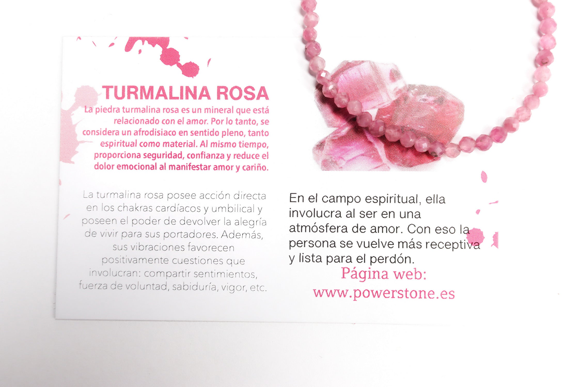 Pulsera elástica de Turmalina rosa facetada de 2mm
