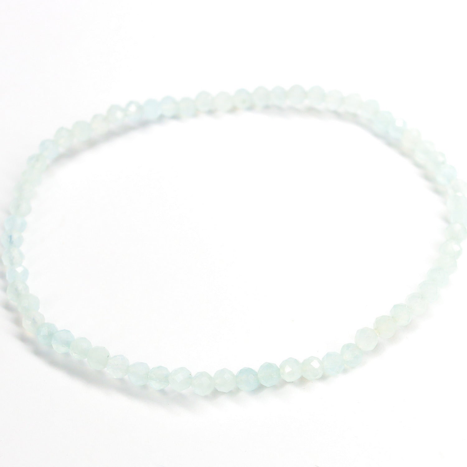 Pulsera elástica de Aquamarina facetada de 3mm