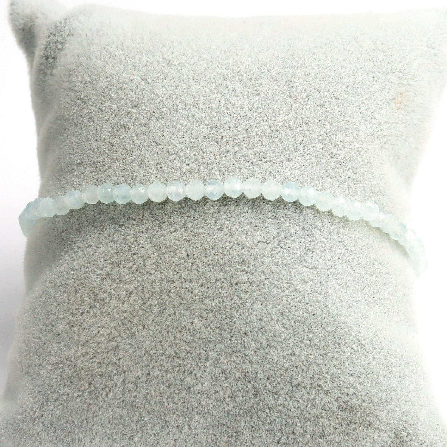 Pulsera elástica de Aquamarina facetada de 3mm