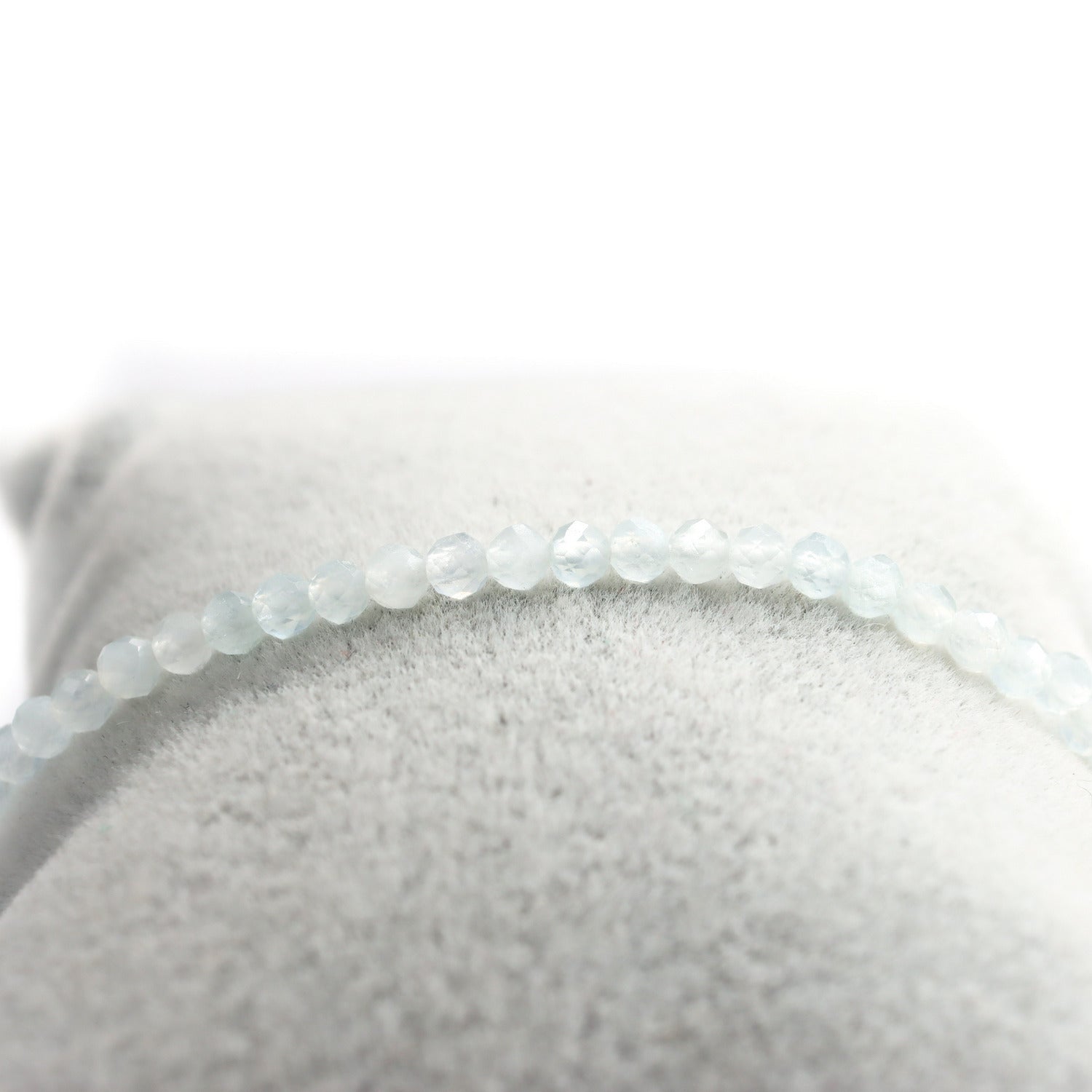 Pulsera elástica de Aquamarina facetada de 3mm