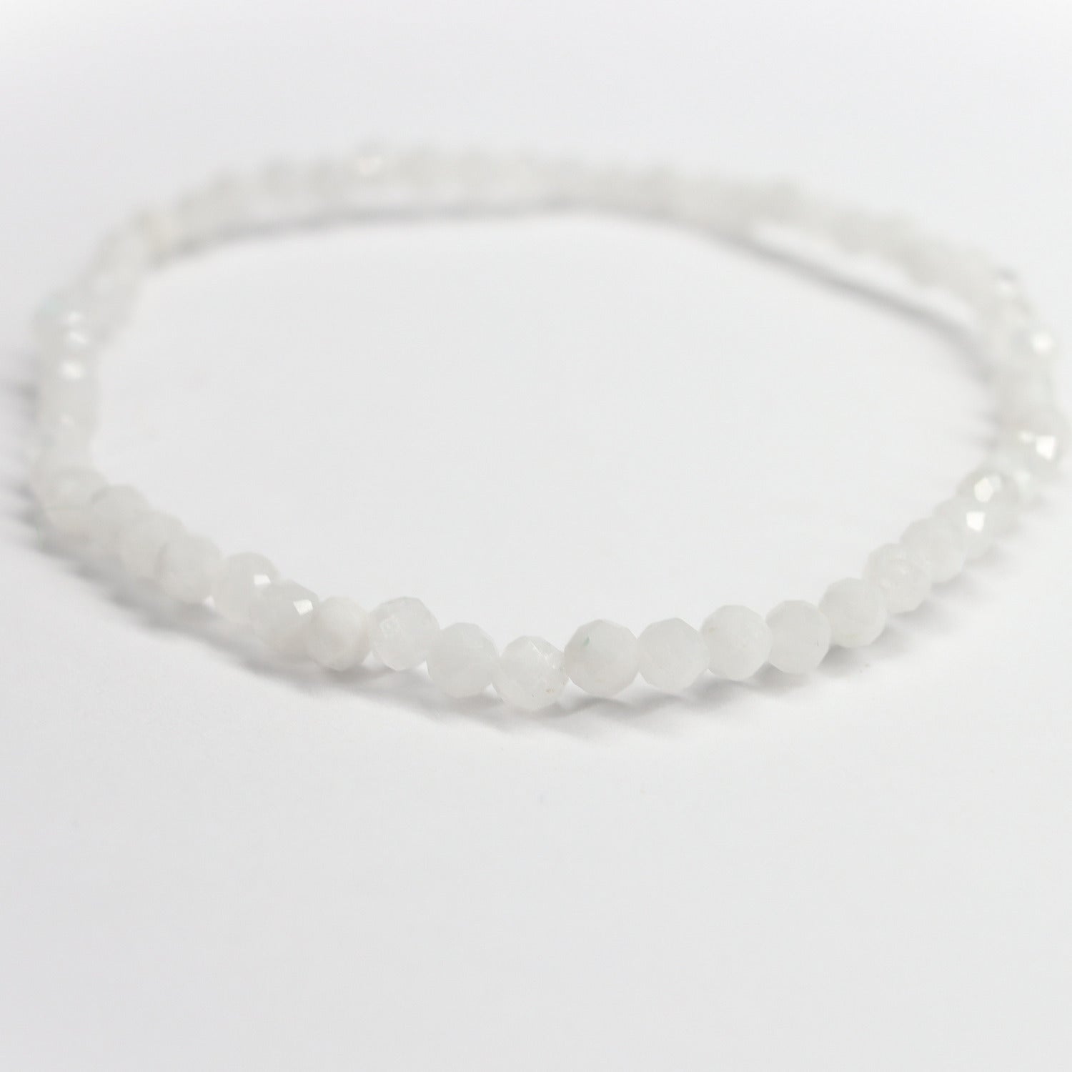 Pulsera elástica de Piedra luna facetada de 4mm