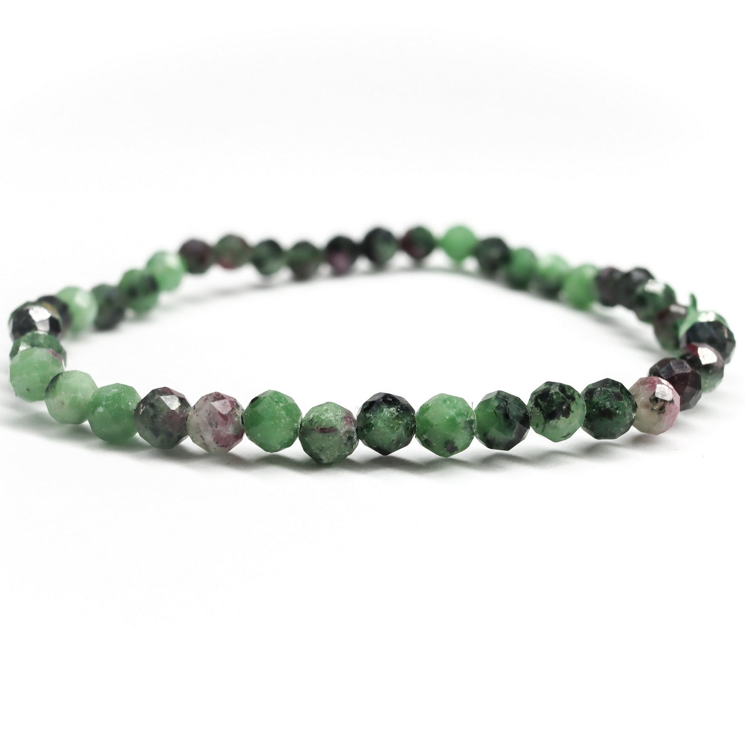 Pulsera elástica de Rubí en fuschita facetada de 4mm