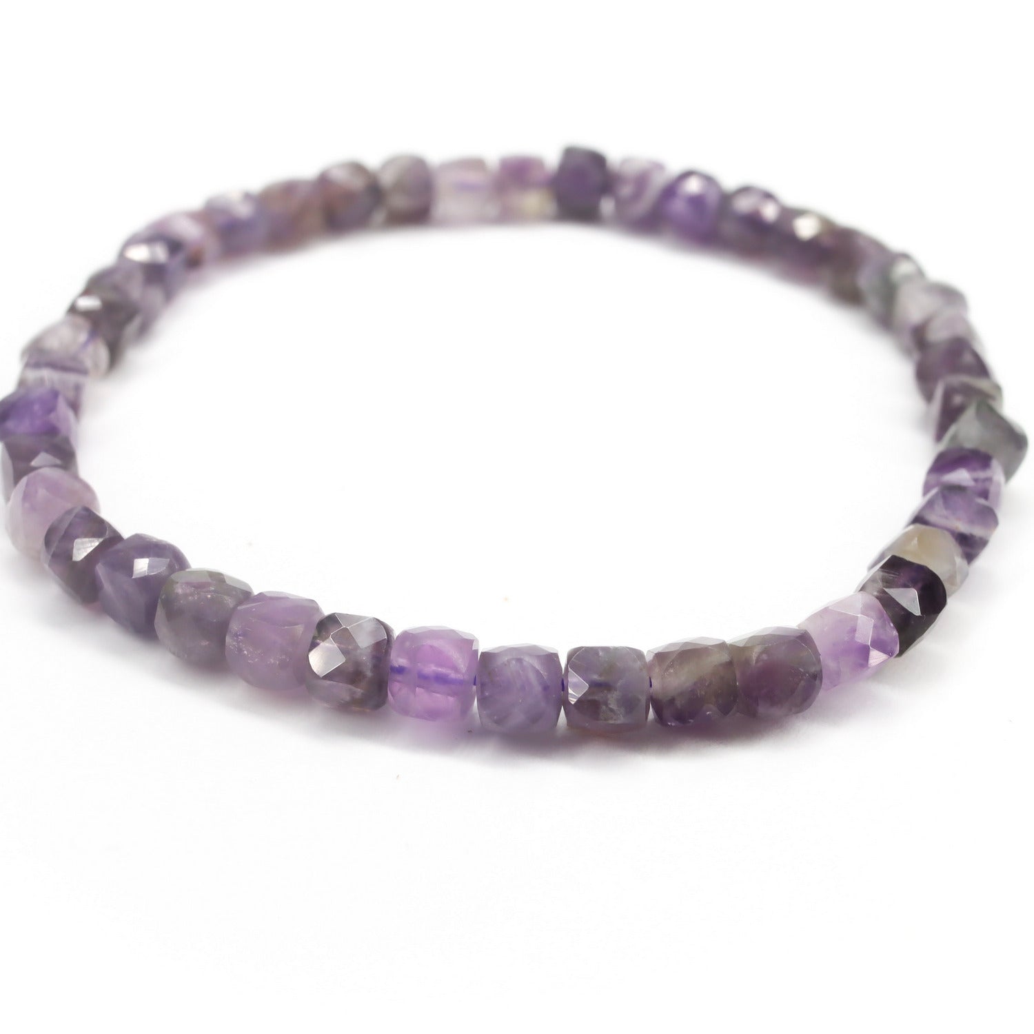 Pulsera elástica de piedra natural de Amtista facetada de 4x4mm