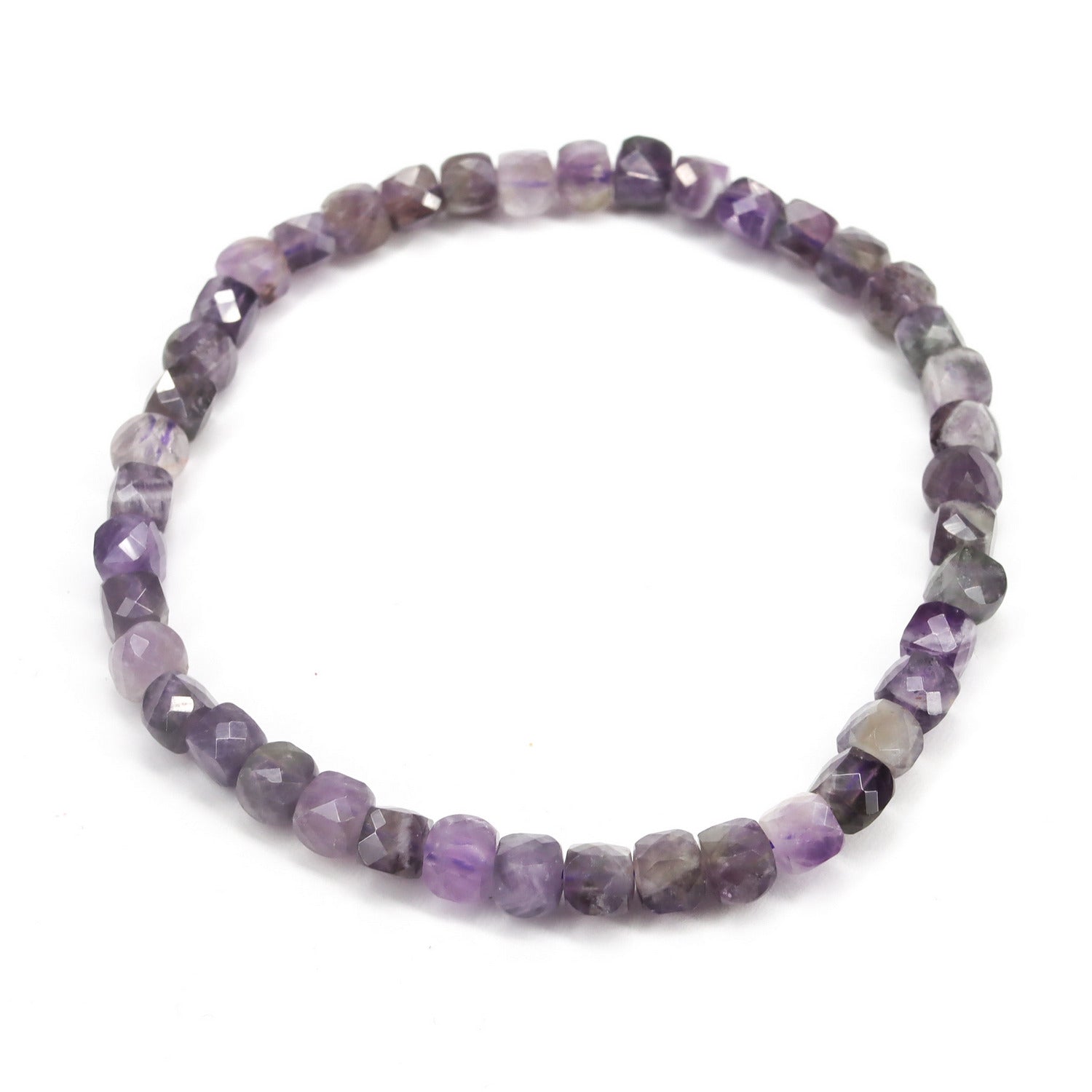 Pulsera elástica de piedra natural de Amtista facetada de 4x4mm