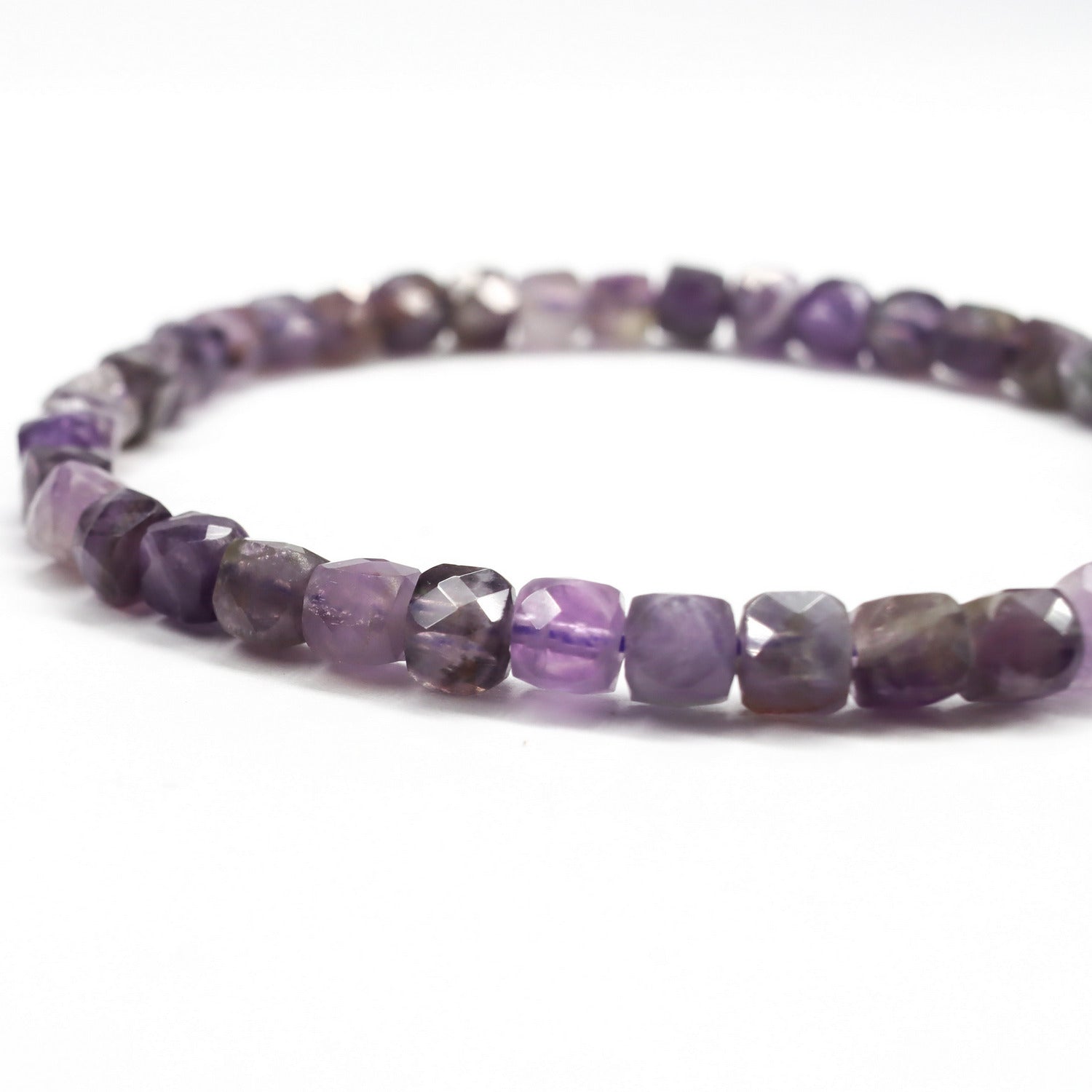 Pulsera elástica de piedra natural de Amtista facetada de 4x4mm