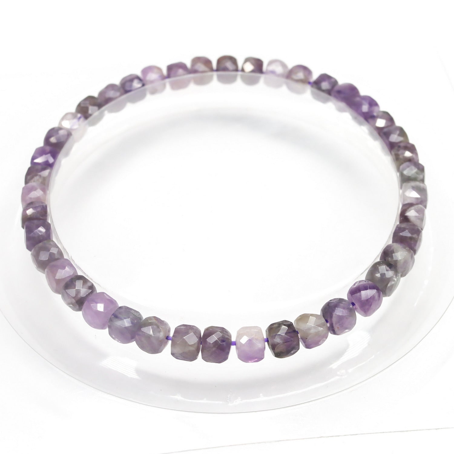 Pulsera elástica de piedra natural de Amtista facetada de 4x4mm