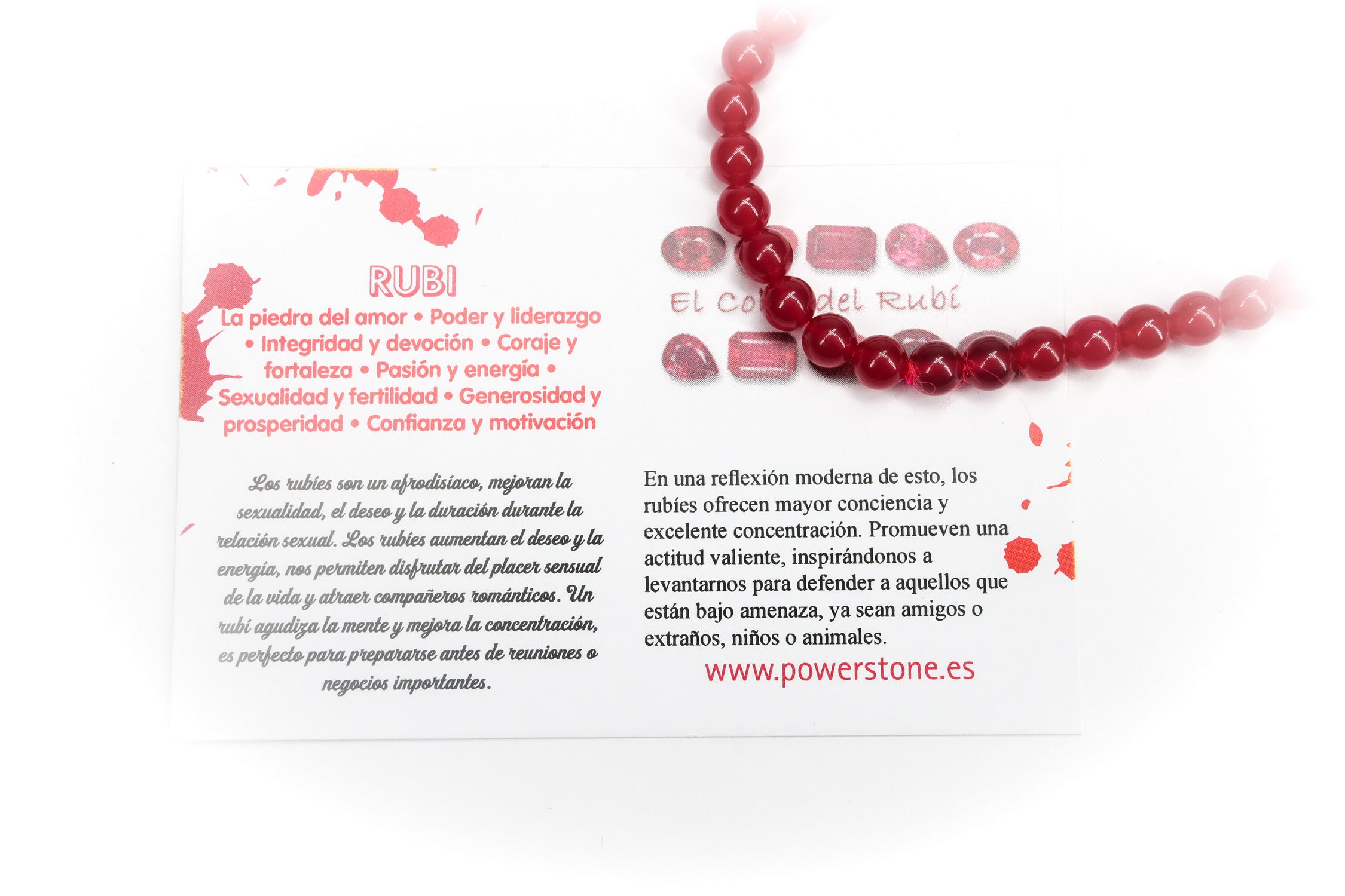 Pulsera elástica de Rubí de 5mm