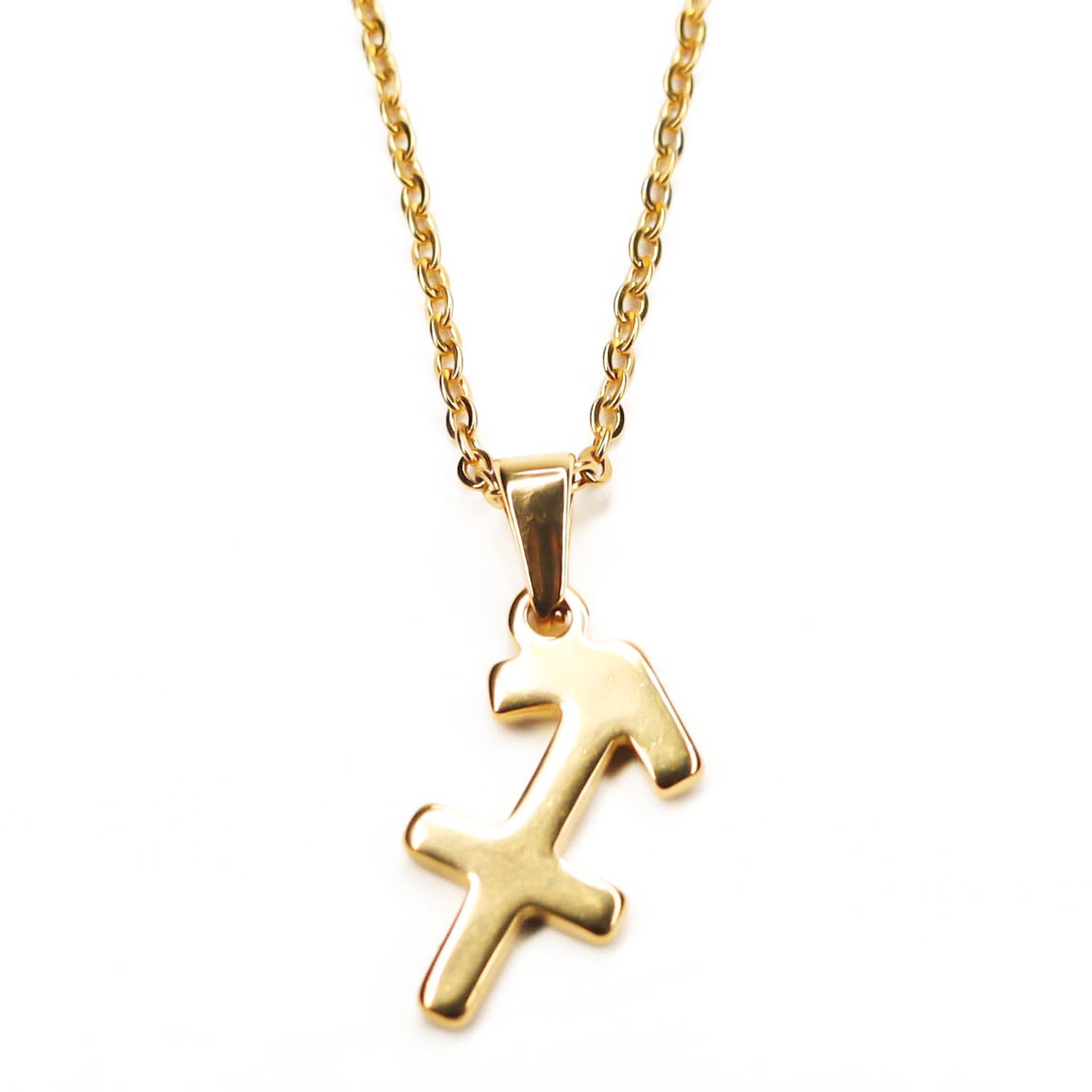 Colgante de acero inoxidable dorado con forma del signo del zodiaco Sagitario de 20mm