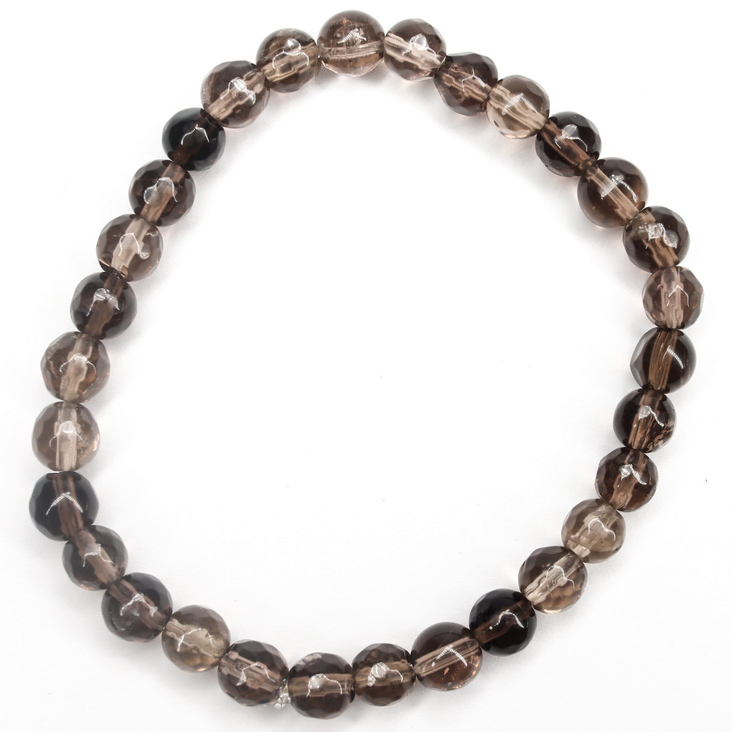 Pulsera elástica de Cuarzo ahumado de 6mm