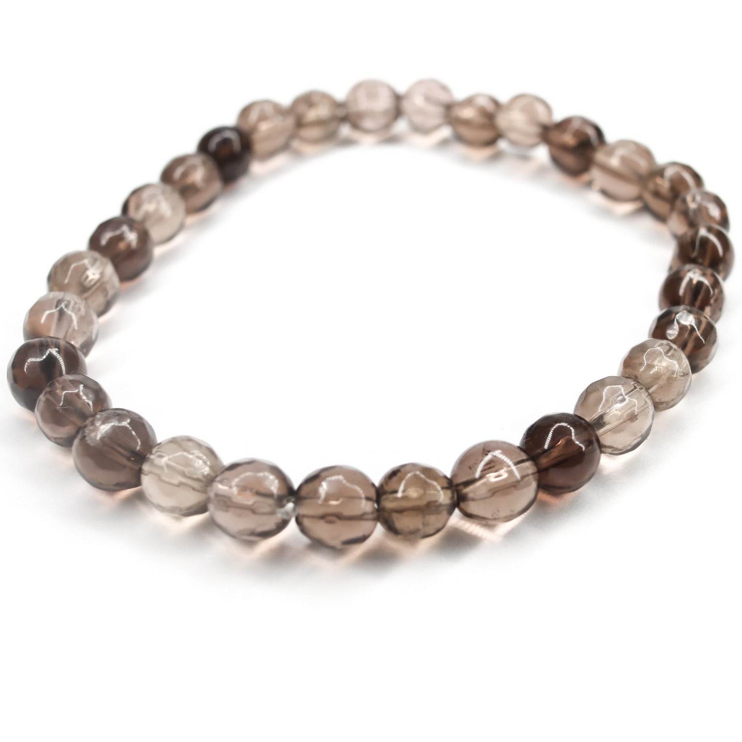 Pulsera elástica de Cuarzo ahumado de 6mm